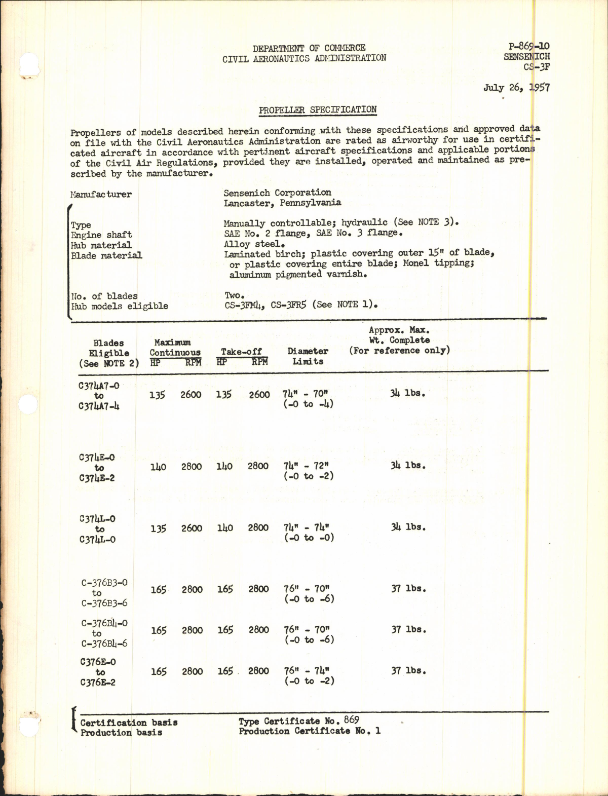 Sample page 1 from AirCorps Library document: CS-3F