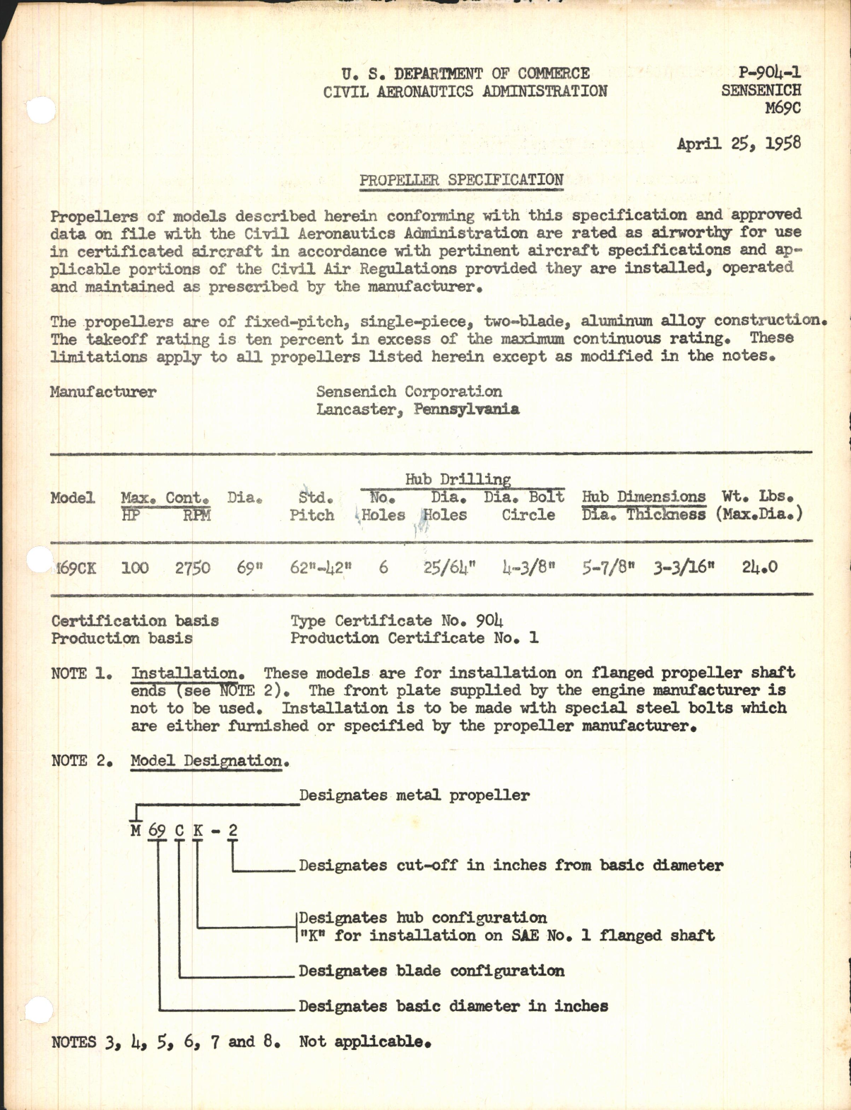 Sample page 1 from AirCorps Library document: M69C
