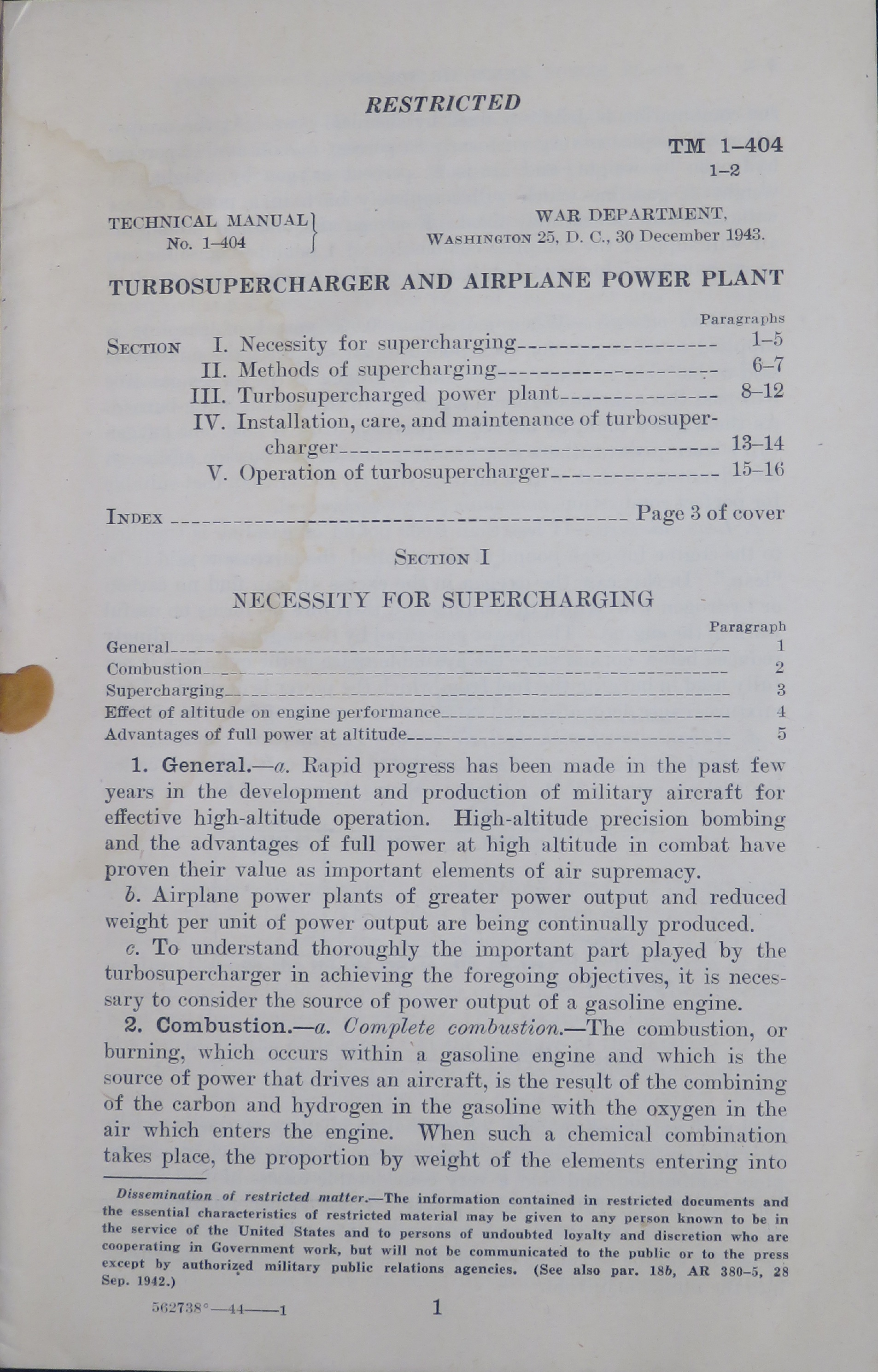 Sample page 3 from AirCorps Library document: Ordnance Maintenance; Turbosupercharger and Airplane Power Plant