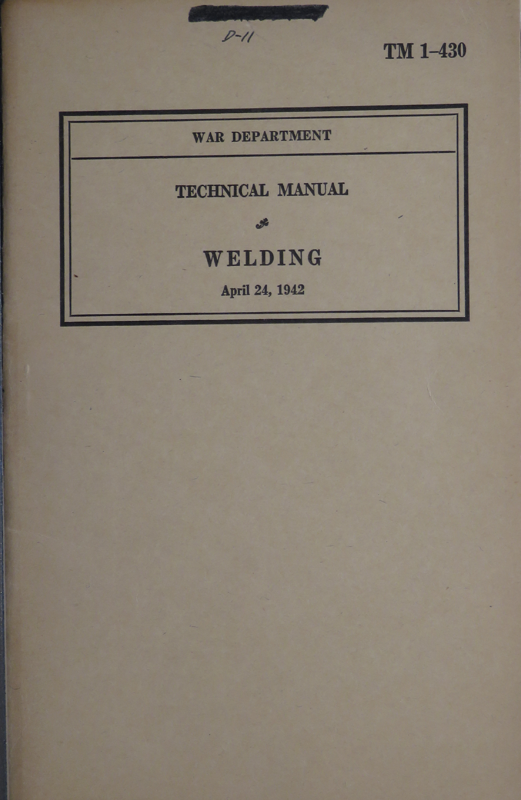 Sample page 1 from AirCorps Library document: Technical Manual; Welding