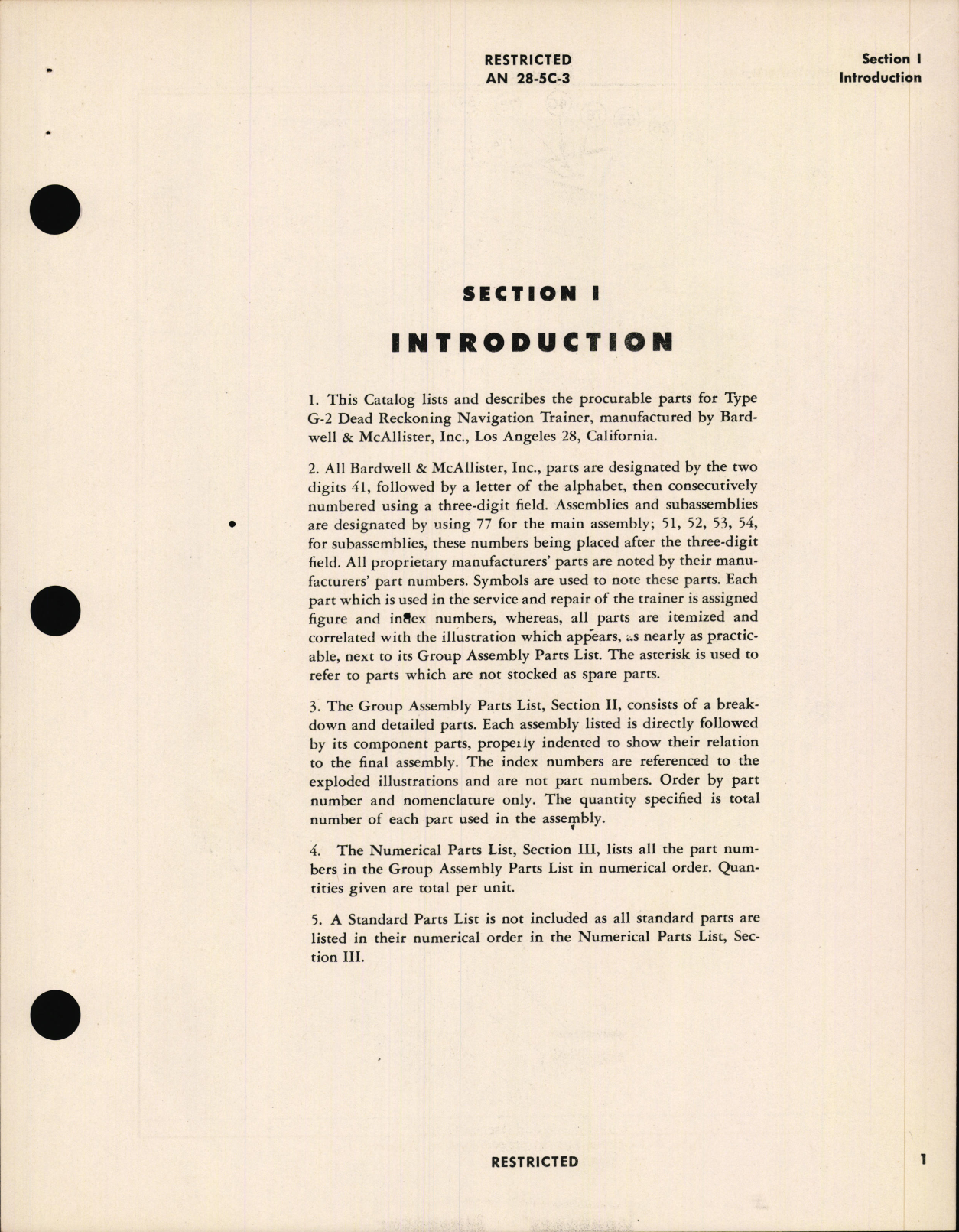 Sample page 5 from AirCorps Library document: Parts Catalog for Dead Reckoning Navigation Trainer Type G-2