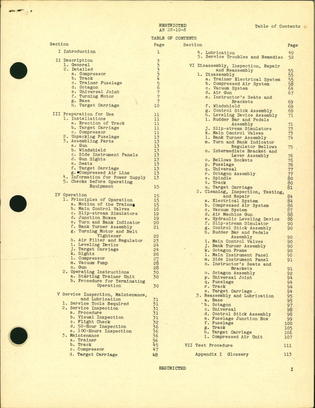 Sample page 3 from AirCorps Library document: Handbook of Instructions with Parts Catalog for Fixed Gunnery Trainer Type E-12 (Ground)