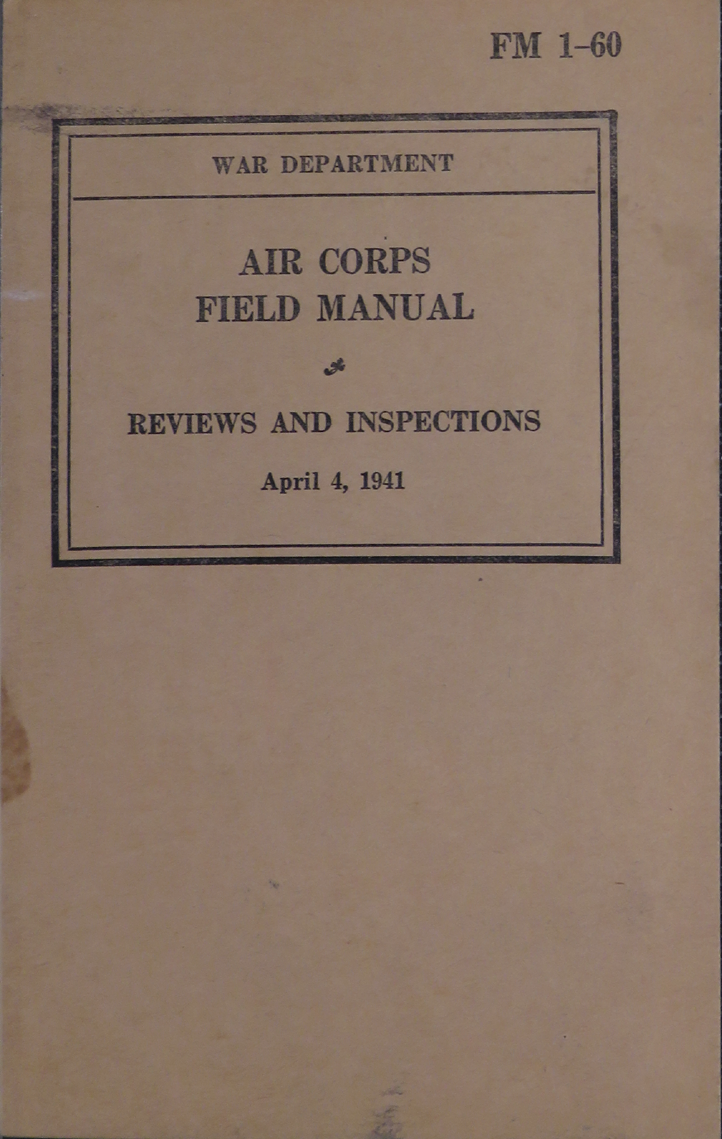 Sample page 1 from AirCorps Library document: Air Corps Field Manuals for Reviews and Inspections