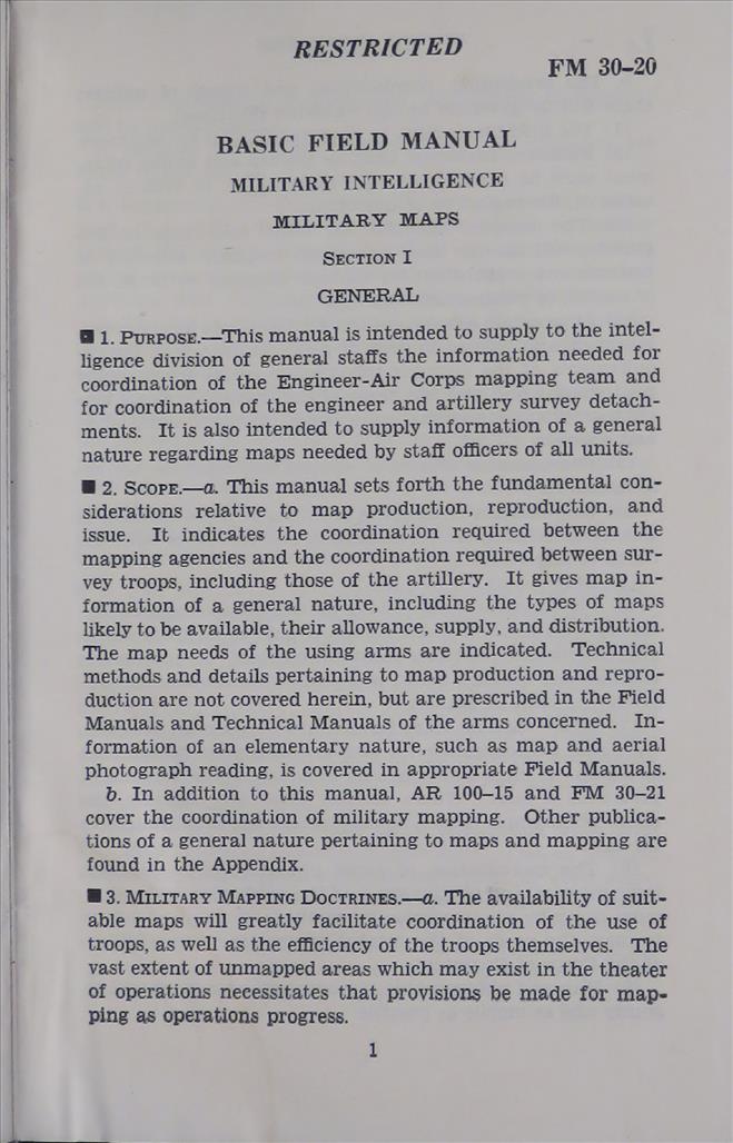 Basic Field Manual for Military Intelligence Military Maps - AirCorps ...