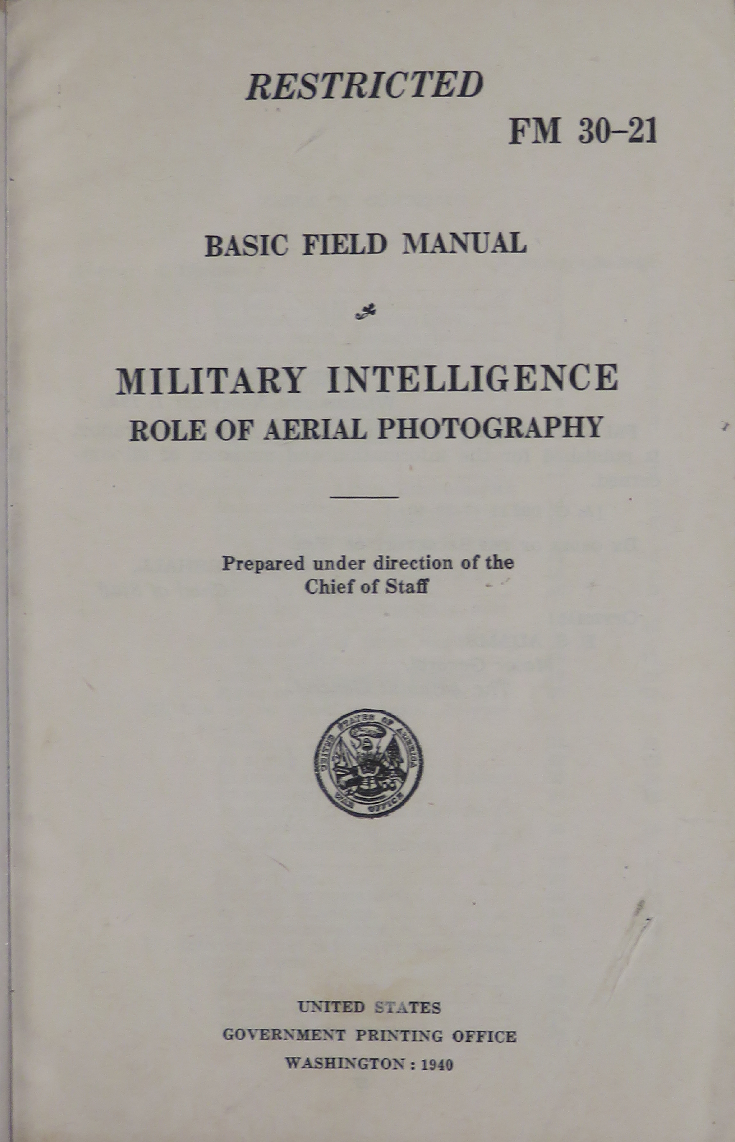 Sample page 5 from AirCorps Library document: Basic Field Manual for Military Intelligence Role of Aerial Photography