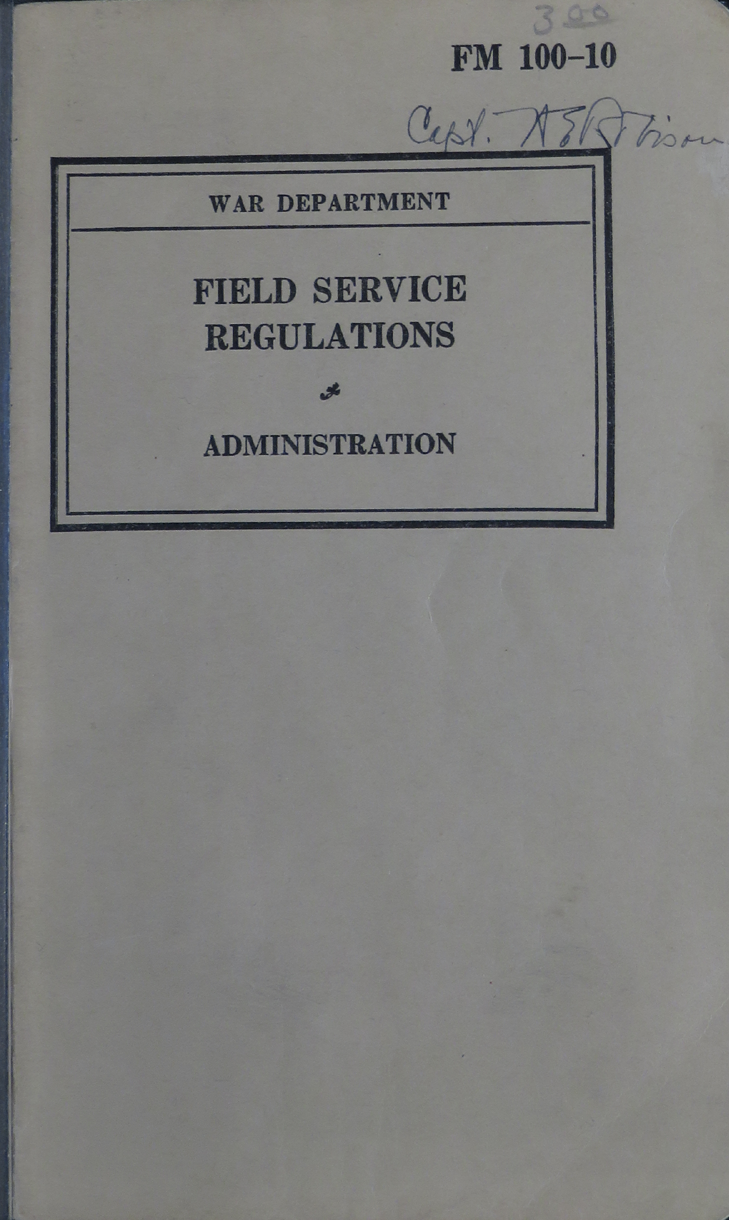 Sample page 1 from AirCorps Library document: Field Service Regulations for Administration