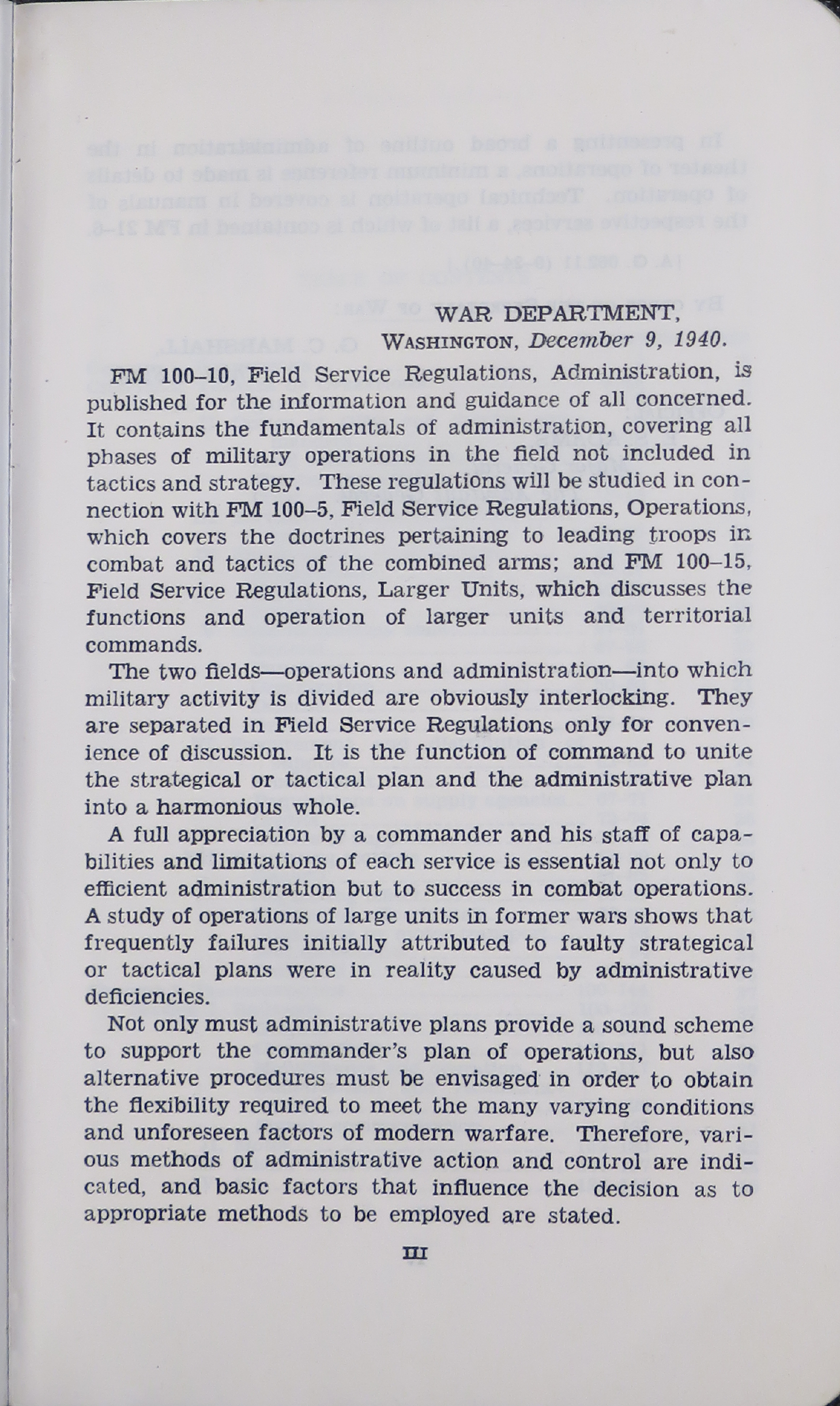Sample page 5 from AirCorps Library document: Field Service Regulations for Administration