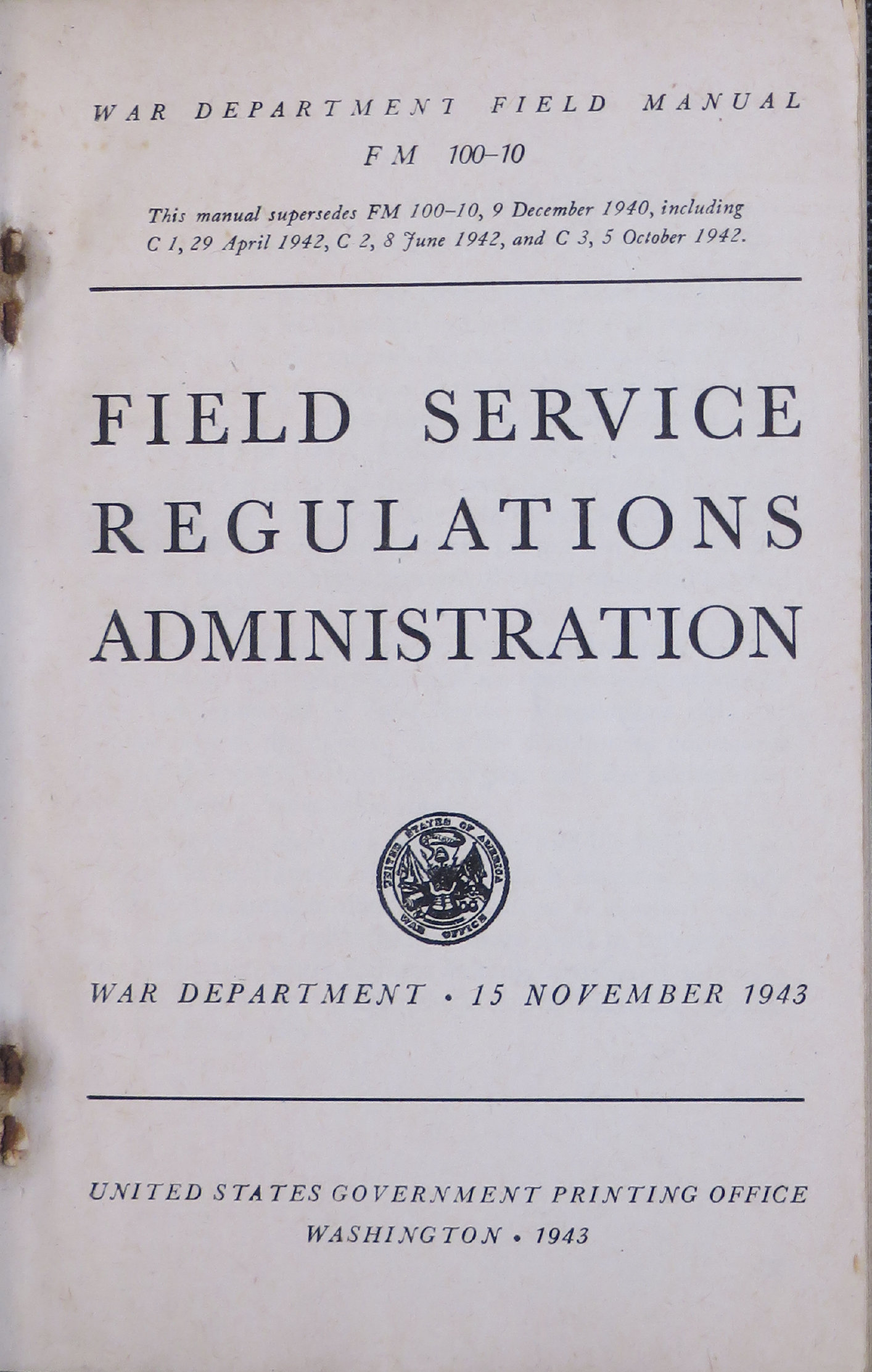 Sample page 3 from AirCorps Library document: Field Service Regulations for Administration