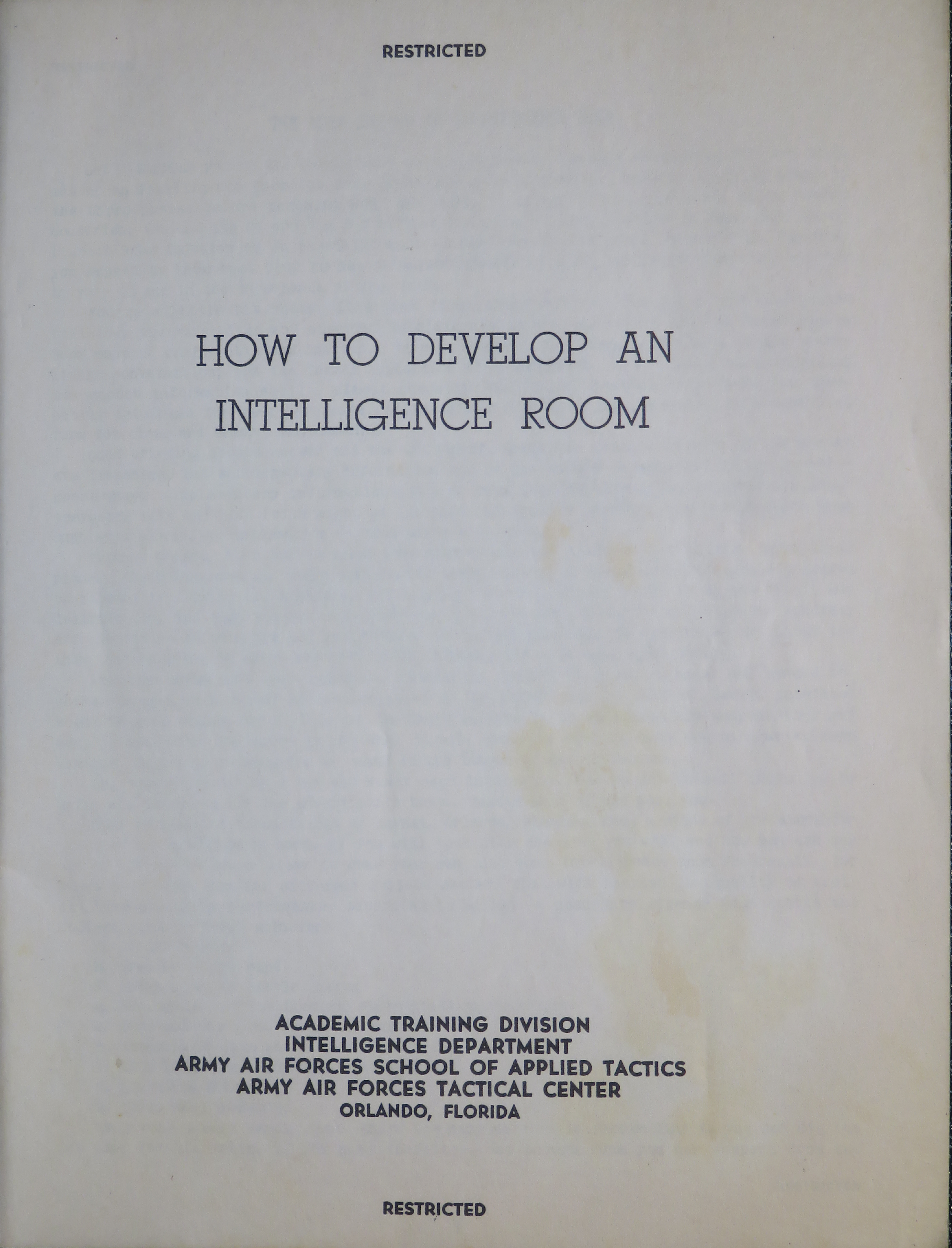 Sample page 3 from AirCorps Library document: How to Develop an Intelligence room