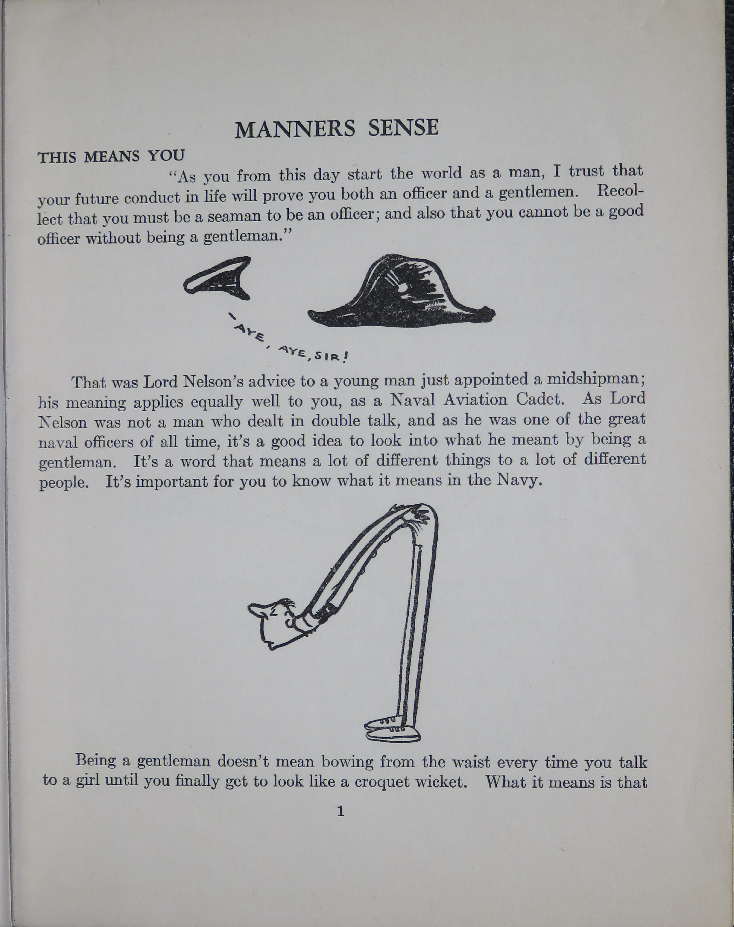 Sample page 5 from AirCorps Library document: Manners Sense