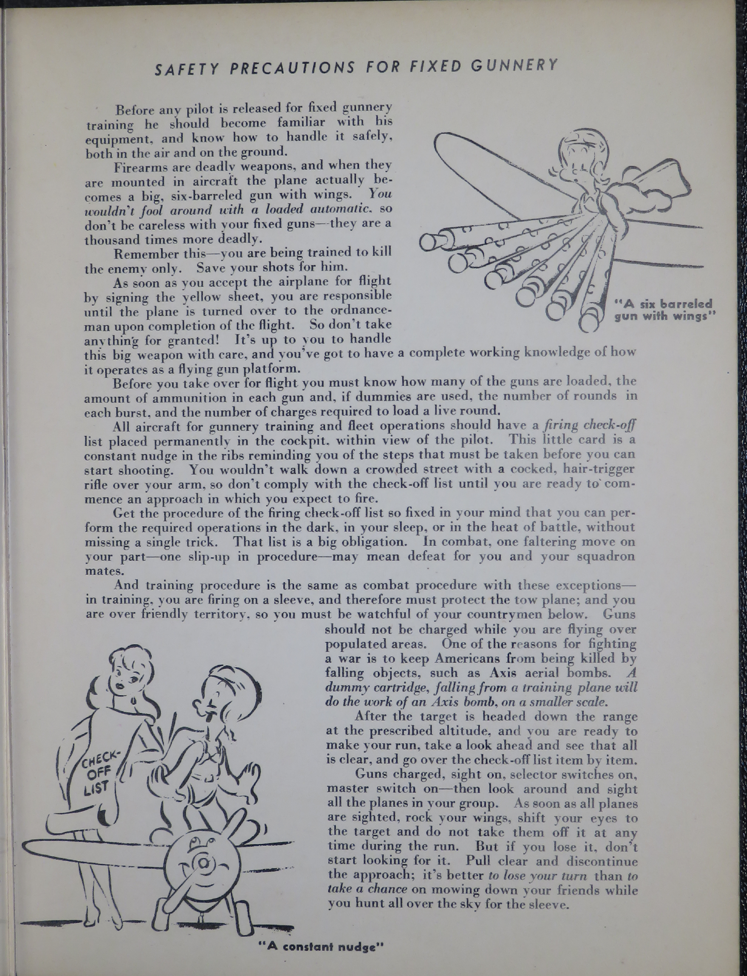 Sample page 5 from AirCorps Library document: Safety Precautions for Fixed Gunnery