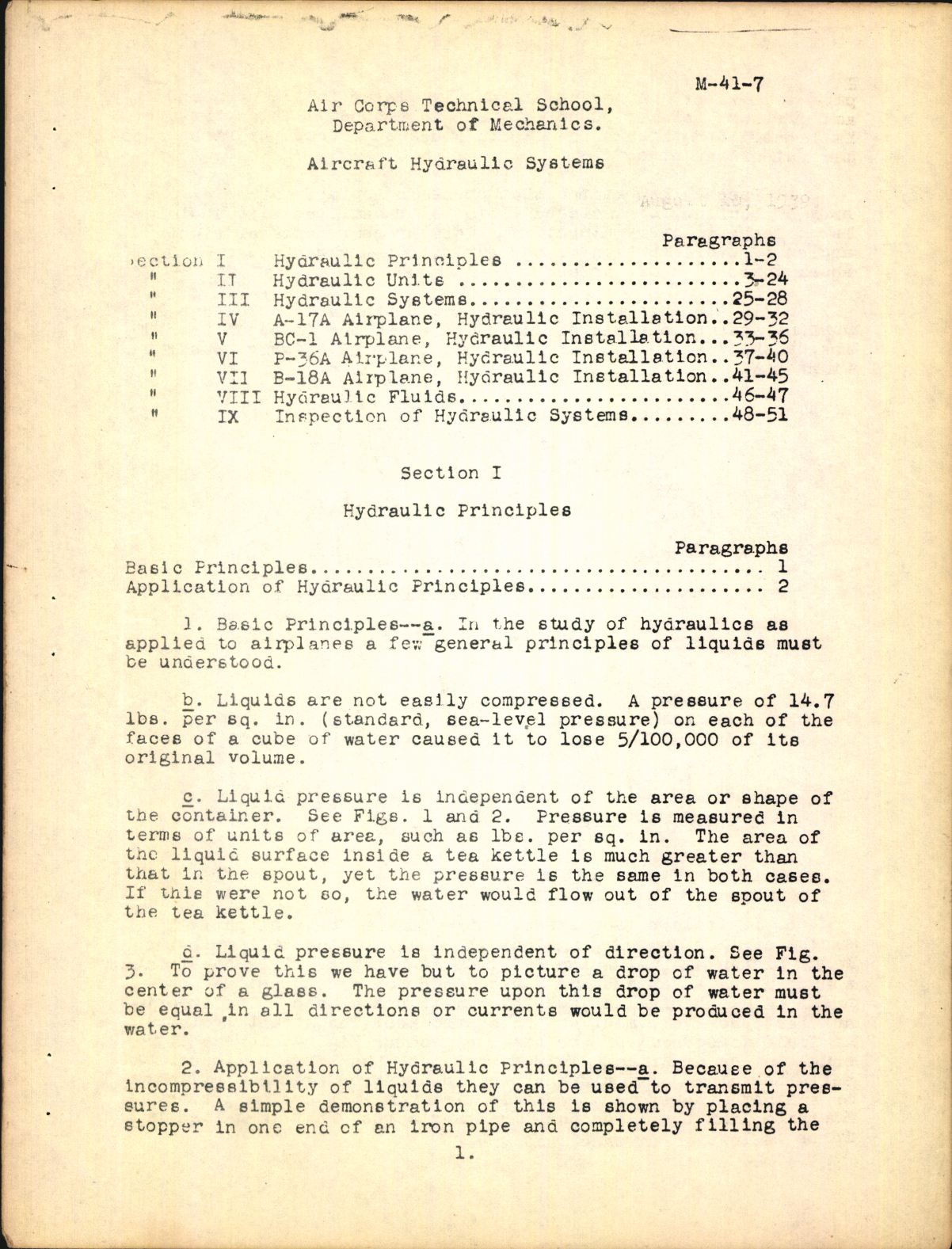 Sample page 7 from AirCorps Library document: Air Corps Technical Schools; Aircraft Hydraulic Systems