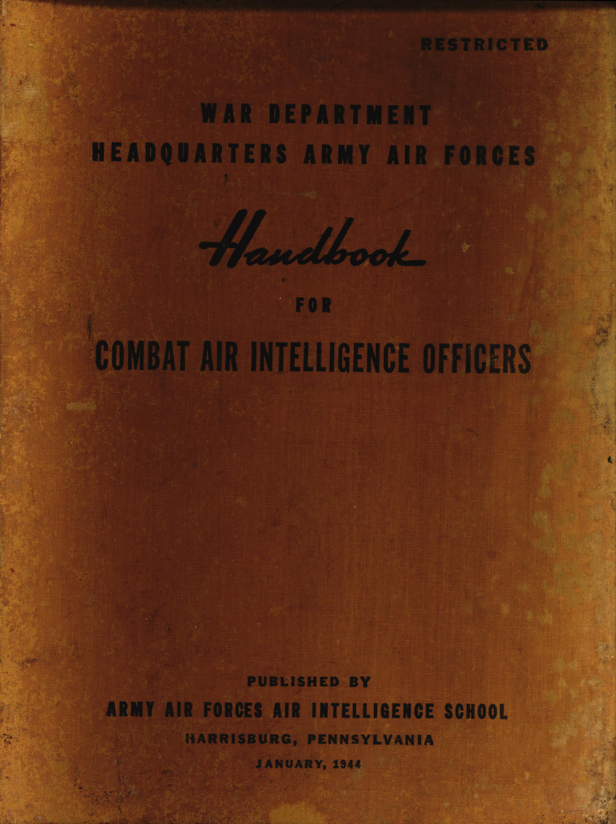 Sample page 1 from AirCorps Library document: Handbook for Combat Air Intelligence Officers