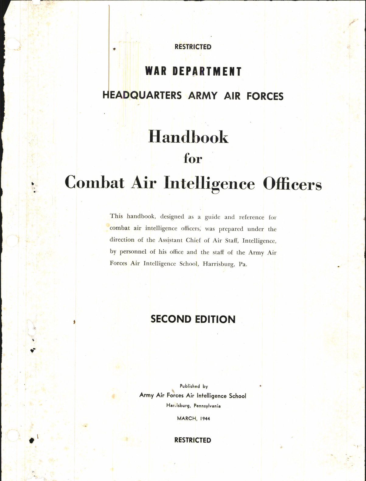 Sample page 3 from AirCorps Library document: Handbook for Combat Air Intelligence Officers