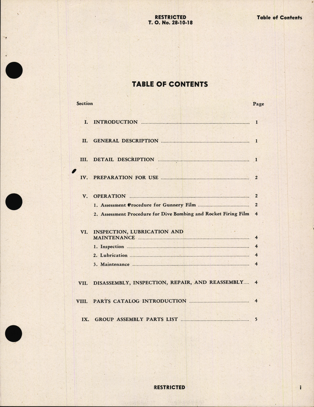 Sample page 3 from AirCorps Library document: Operation, Service and Overhaul Instructions with Parts Catalog for Film Assessing Kit Type W-2