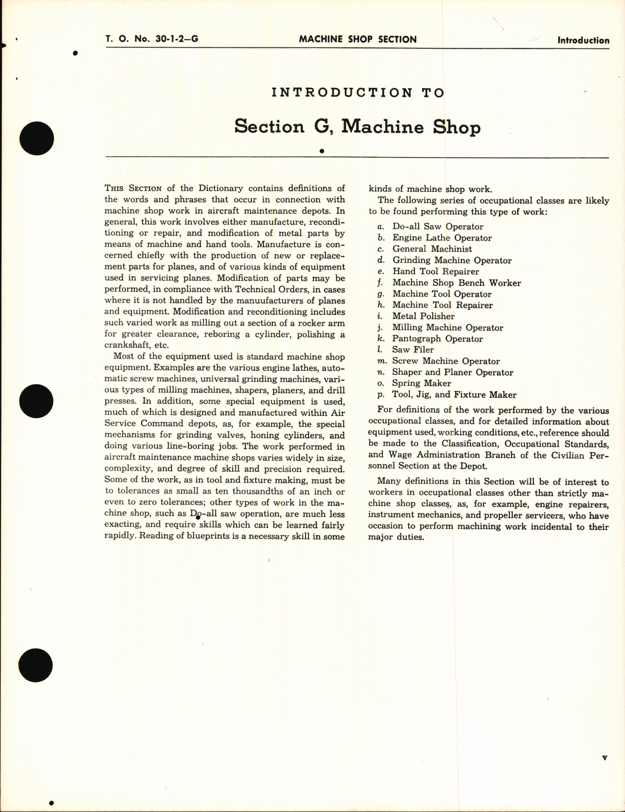 Sample page 7 from AirCorps Library document: Aircraft Maintenance Terms Section G; Machine Shop
