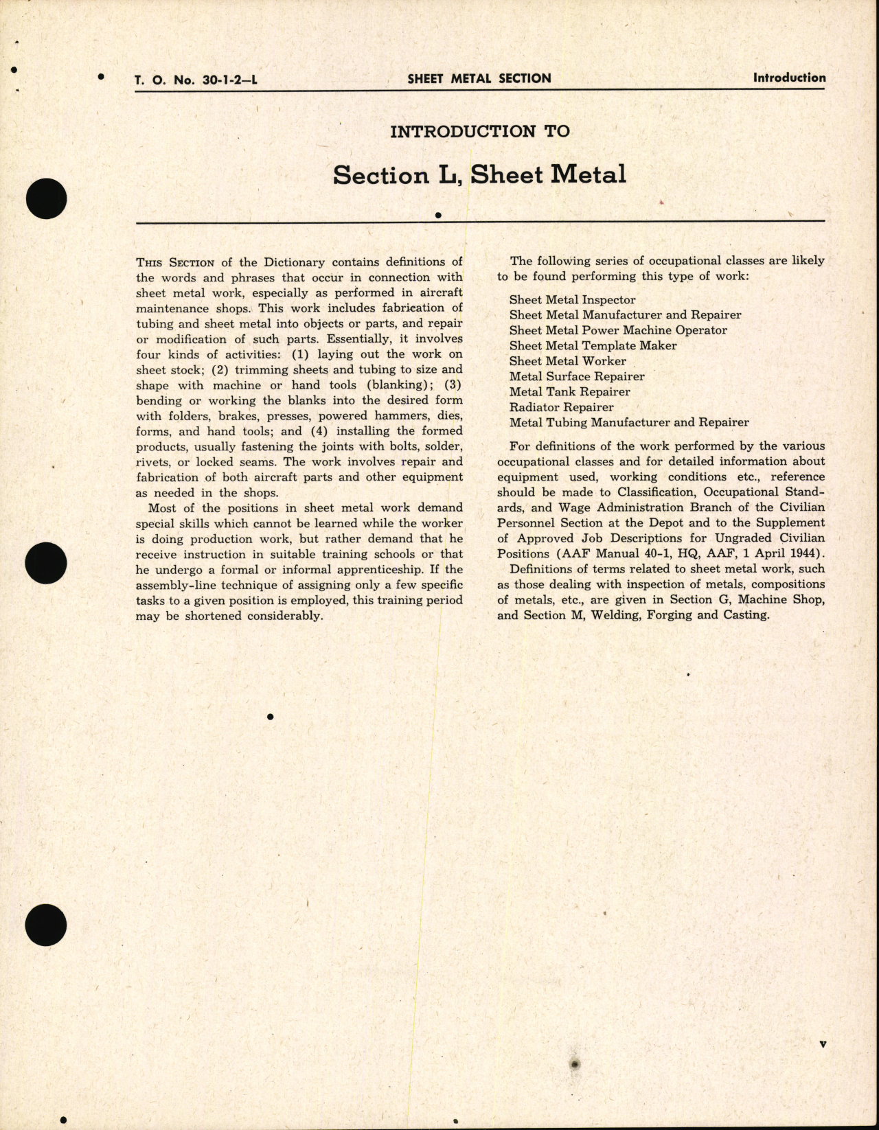 Sample page 7 from AirCorps Library document: Dictionary of Aircraft Maintenance Terms; Section L Sheet Metal