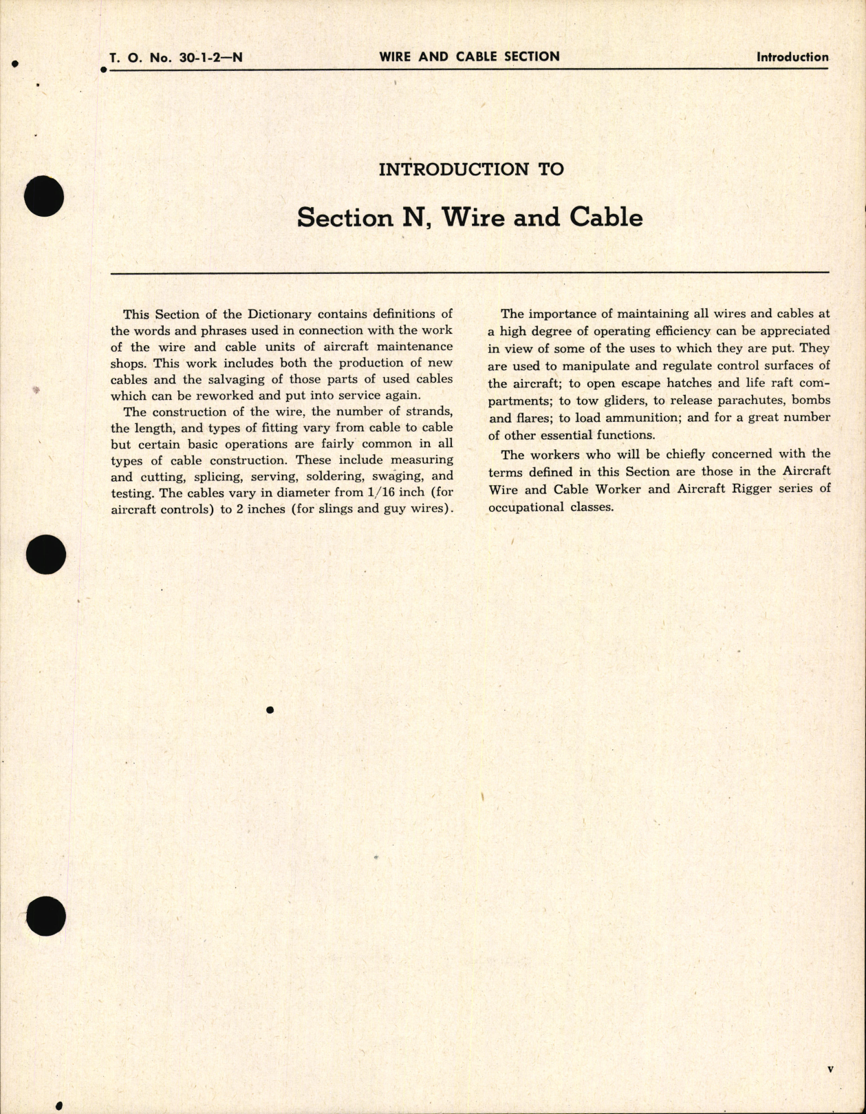 Sample page 7 from AirCorps Library document: Dictionary of Aircraft Maintenance Terms; Section N for Wire and Cable