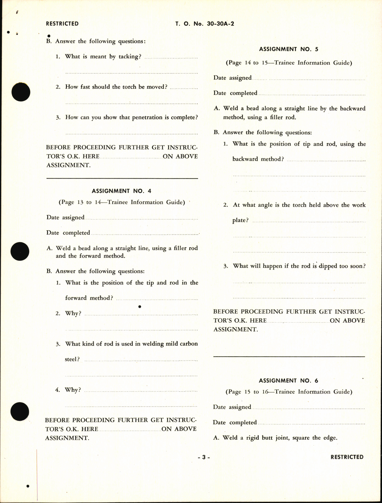 Sample page 5 from AirCorps Library document: Trainee Work Guide for Aircraft Welding Specialist