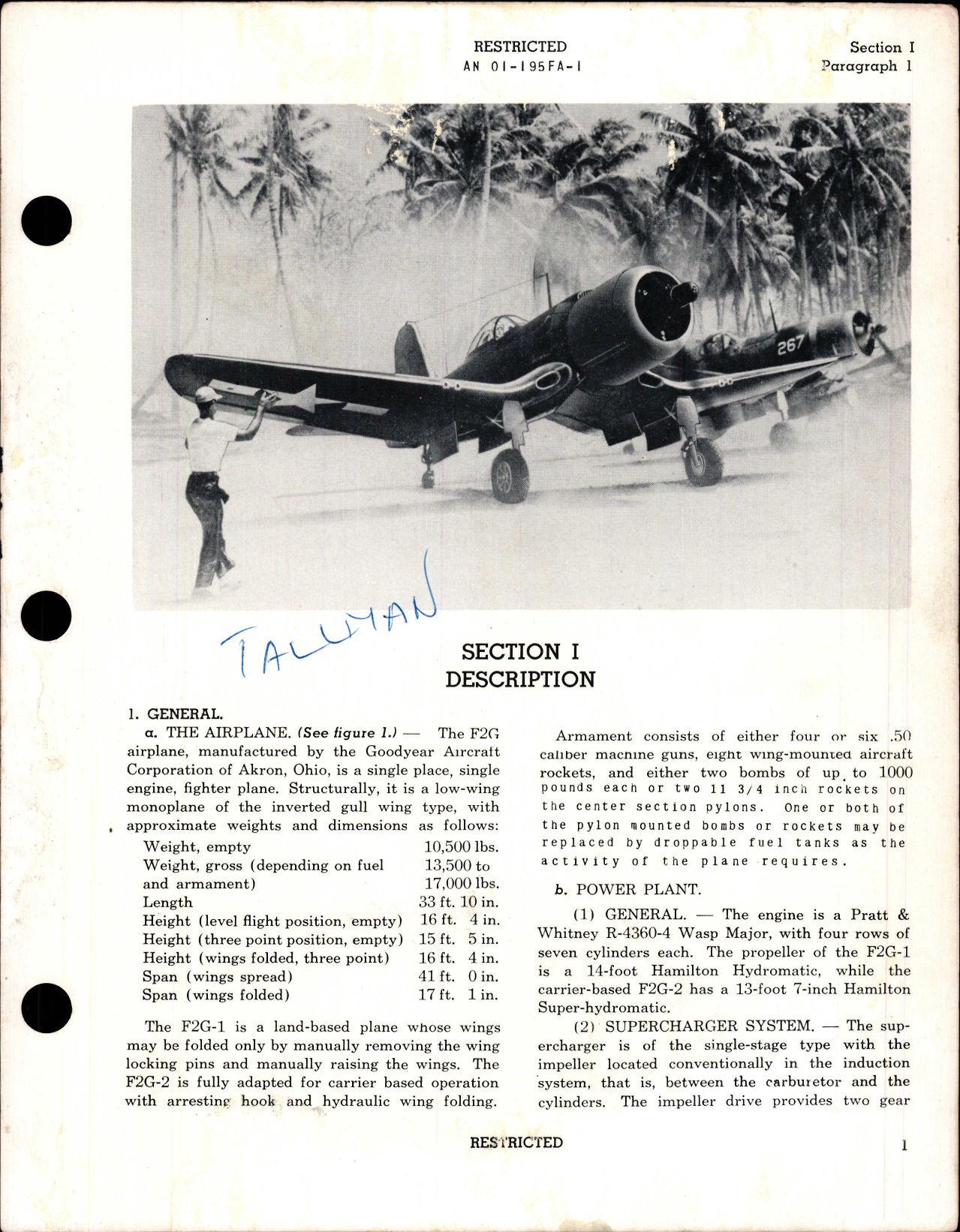 Sample page 7 from AirCorps Library document: Pilot's Handbook for F2G-1, F2G-2