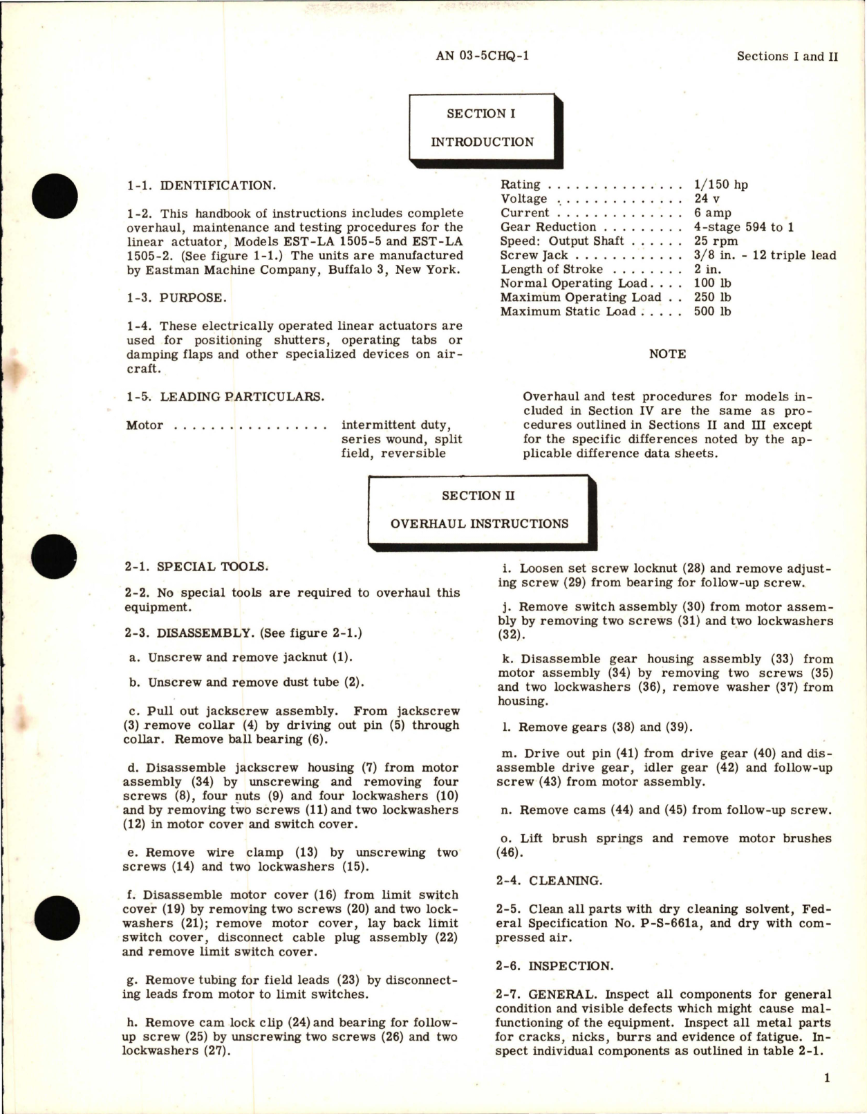 Sample page 5 from AirCorps Library document: Overhaul Instructions for Linear Actuator Models LA 1505-5 and LA 1505-2