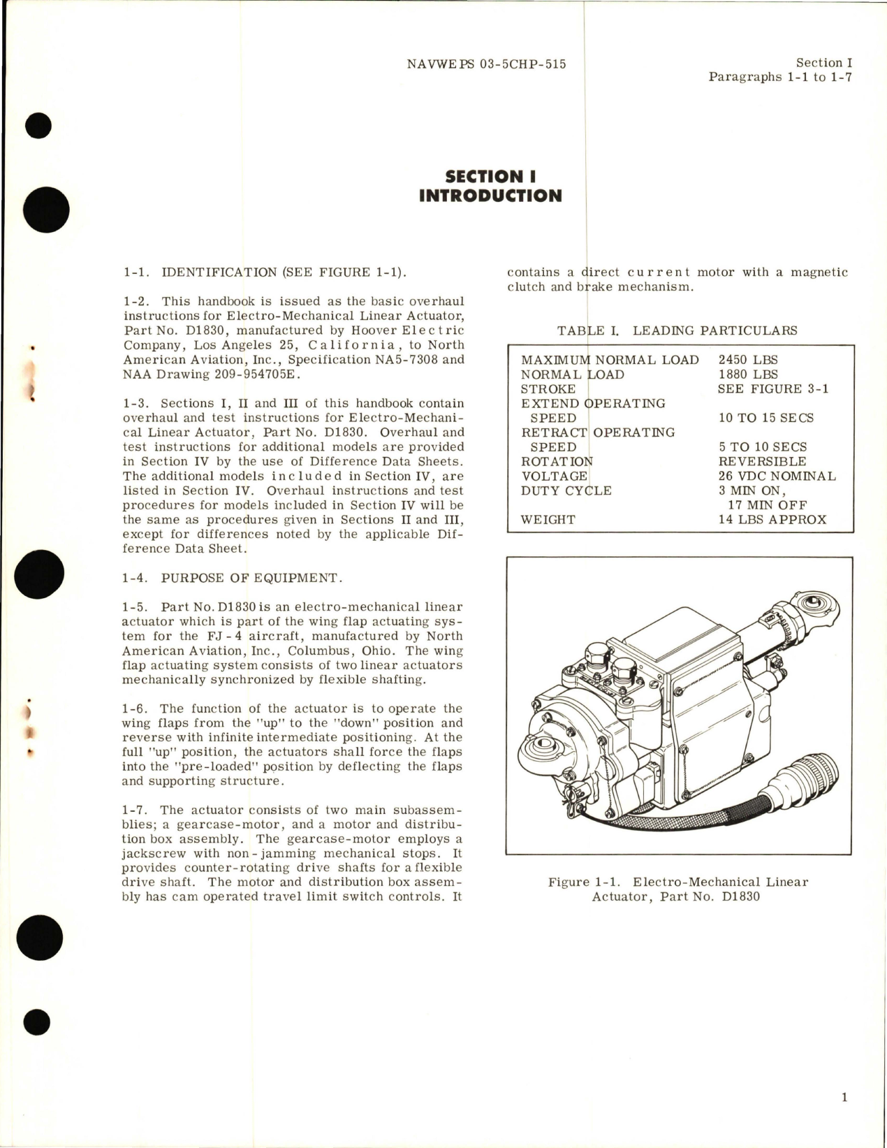 Sample page 5 from AirCorps Library document: Overhaul Instructions for Electro-Mechanical Linear Actuator Parts D1830 and D1830-2