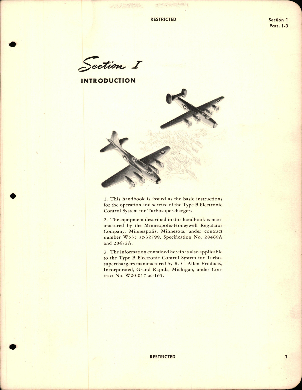 Sample page 5 from AirCorps Library document: Operation and Service Instructions for Electronic Control System Turbosuperchargers Type B