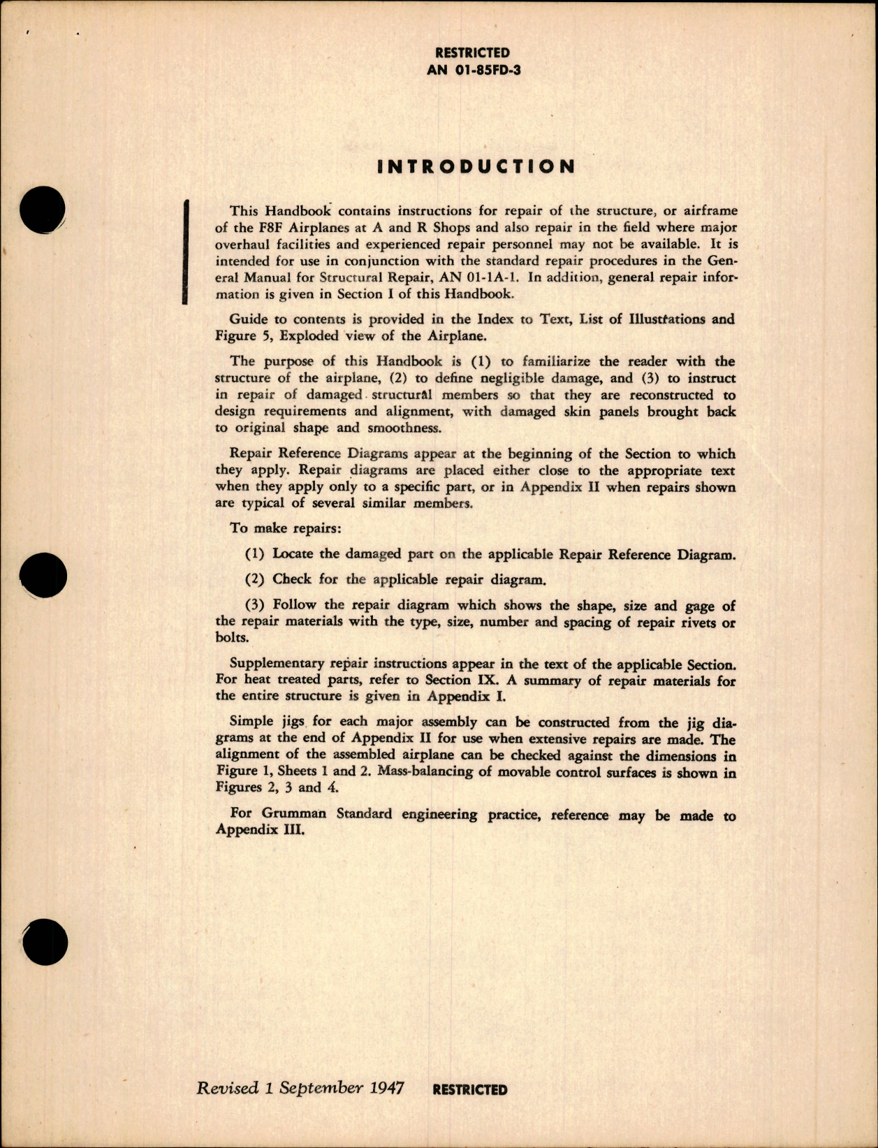 Sample page 7 from AirCorps Library document: Structural Repair for Navy Model F8F-1, F8F-1B, F8F-1N