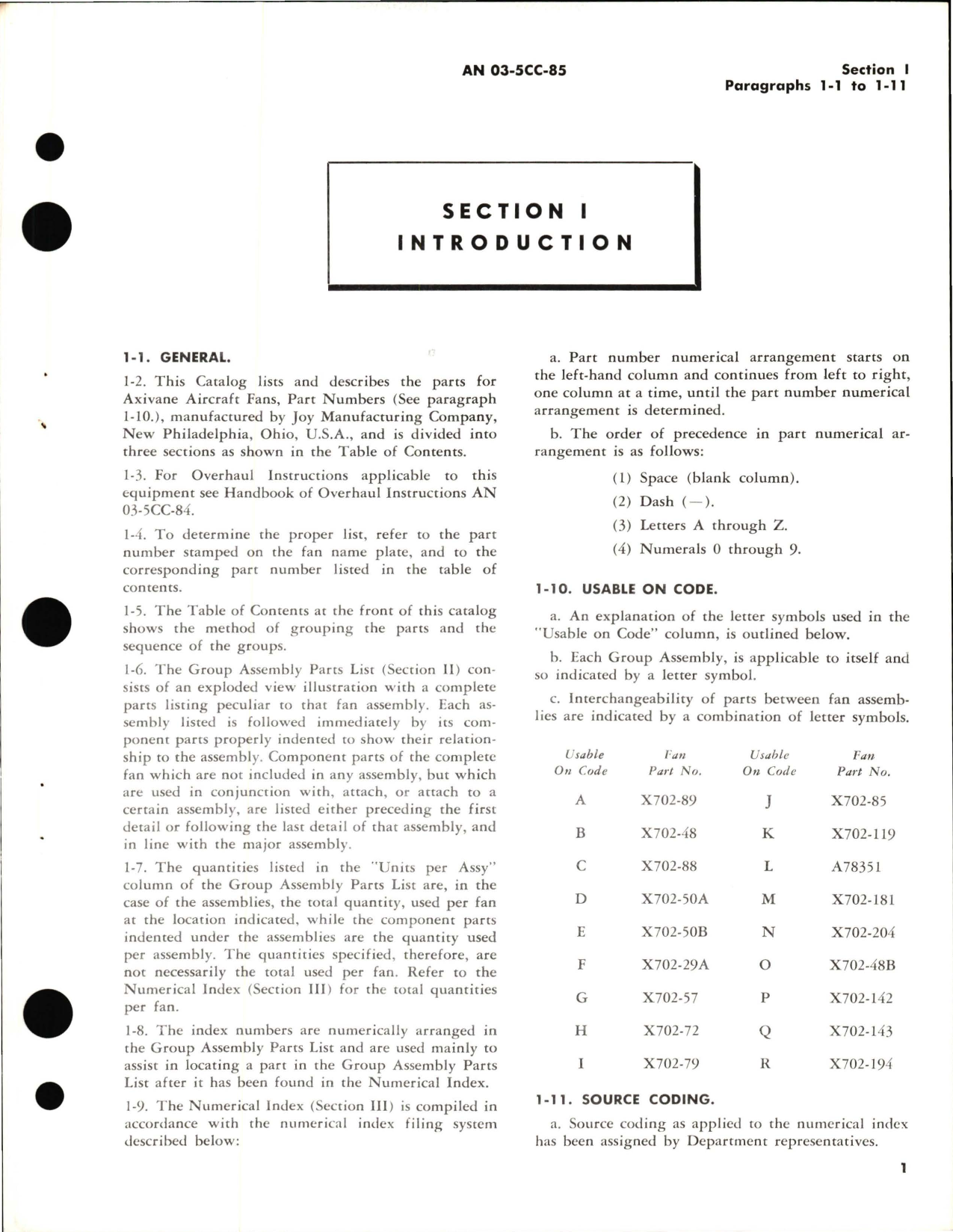 Sample page 5 from AirCorps Library document: Illustrated Parts Breakdown for Axivane Aircraft Fans Part X702 Series 