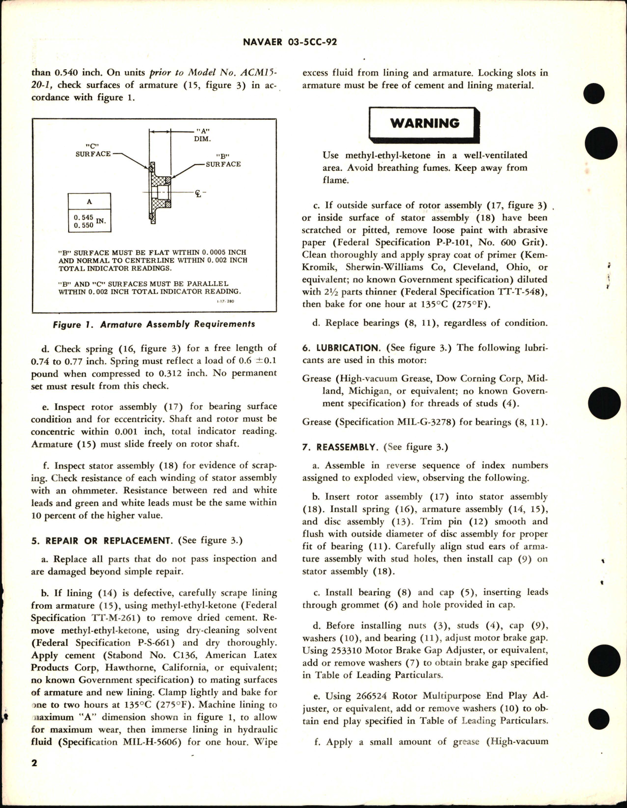 Sample page 2 from AirCorps Library document: Overhaul Instructions w Parts Breakdown for HP Motor with Brake 0.025 Part 27770 