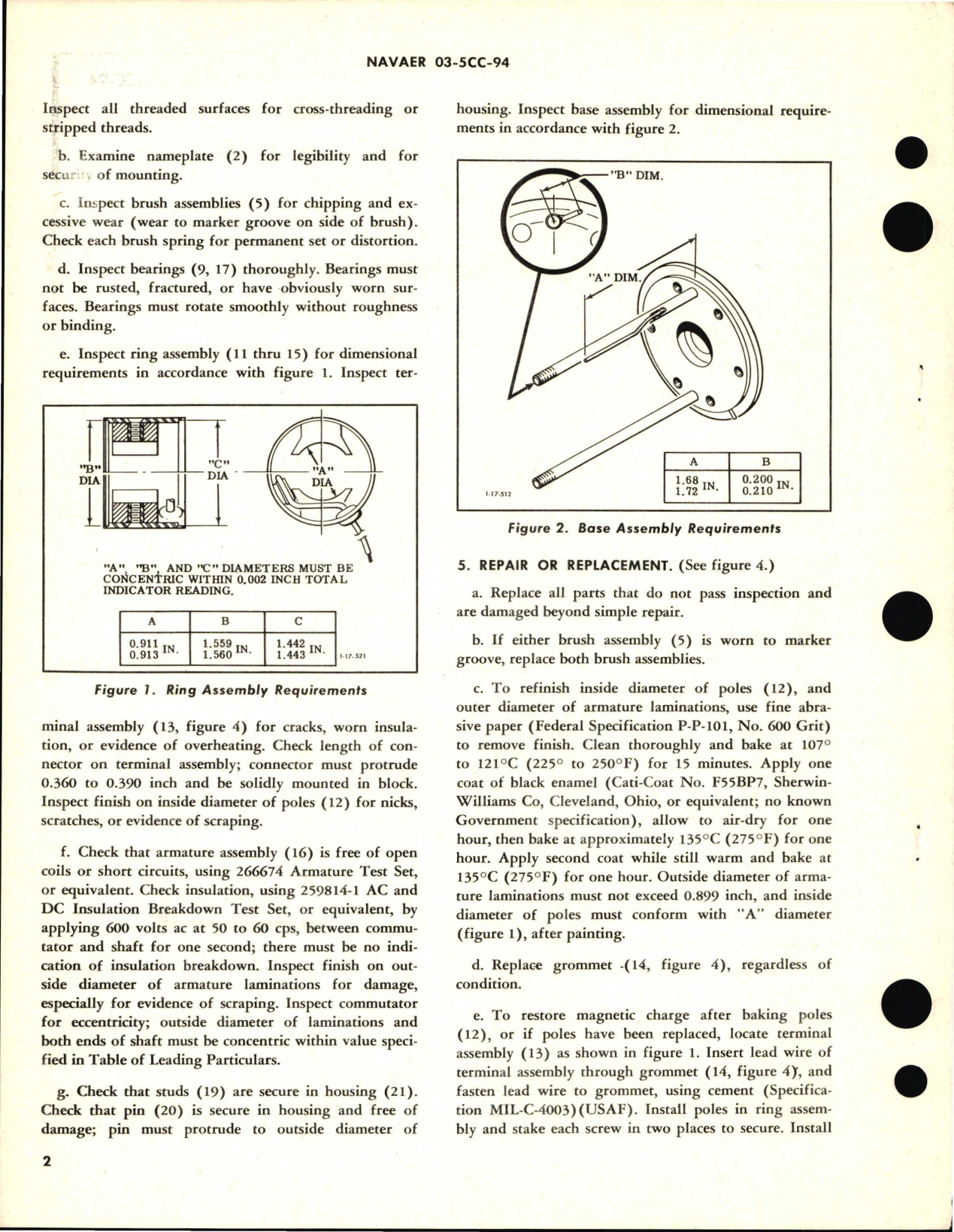 Sample page 2 from AirCorps Library document: Overhaul Instructions w Parts Breakdown for HP Direct Current Motor 0.002 Part 26650