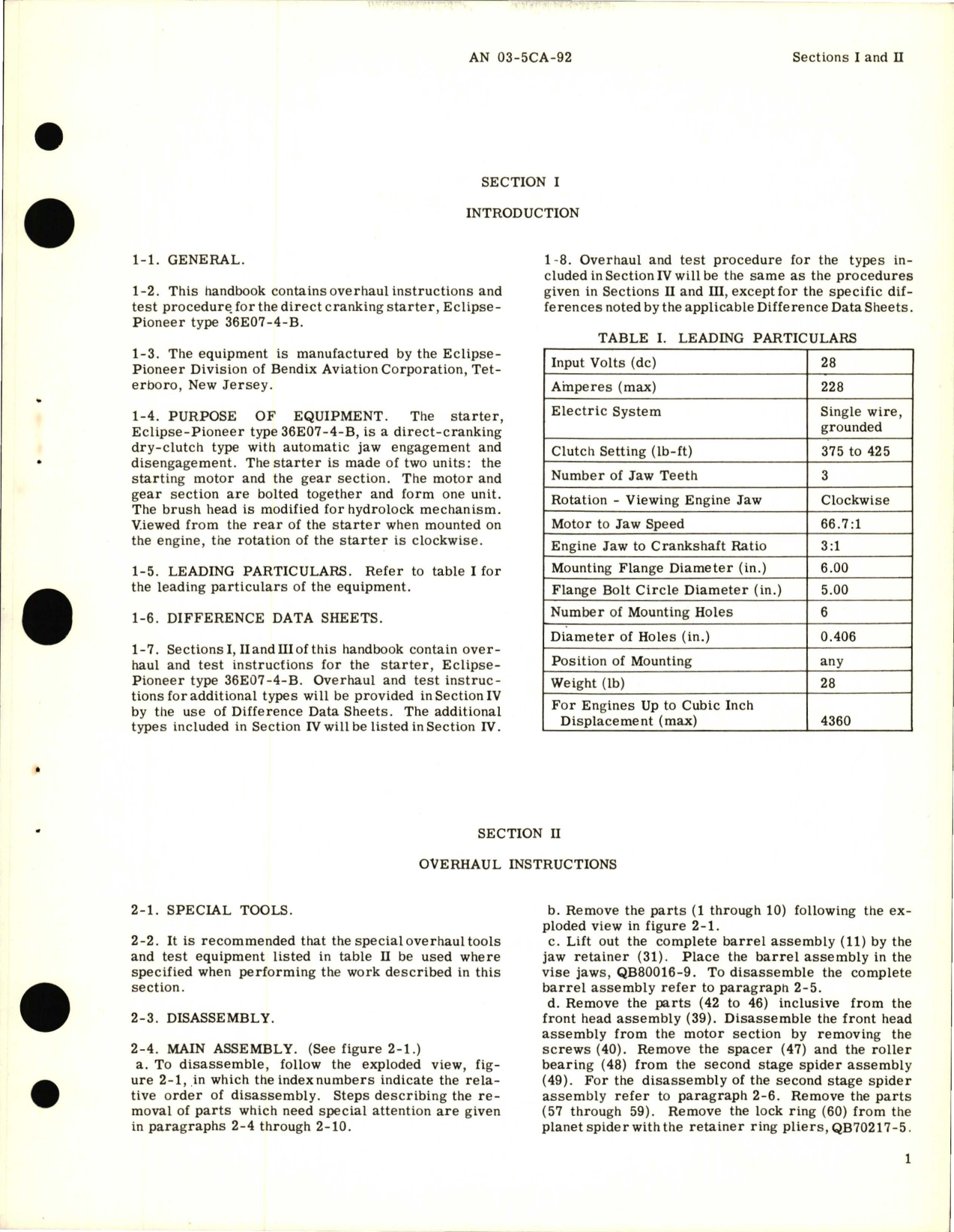 Sample page  5 from AirCorps Library document: Overhaul Instructions for Direct Cranking Starter Part 36E07-4-B