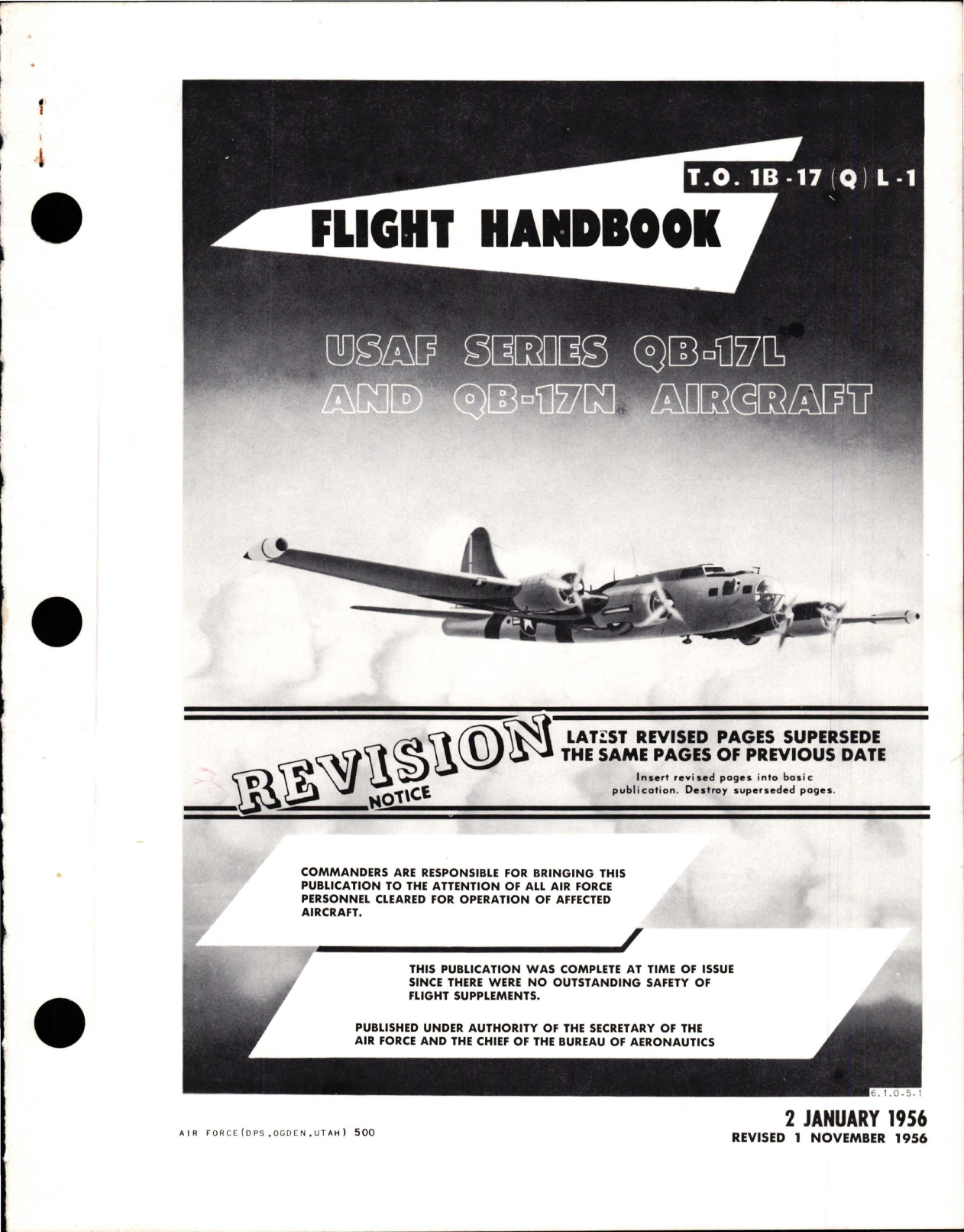 Sample page 1 from AirCorps Library document: Flight Handbook for QB-17L and QB-17N