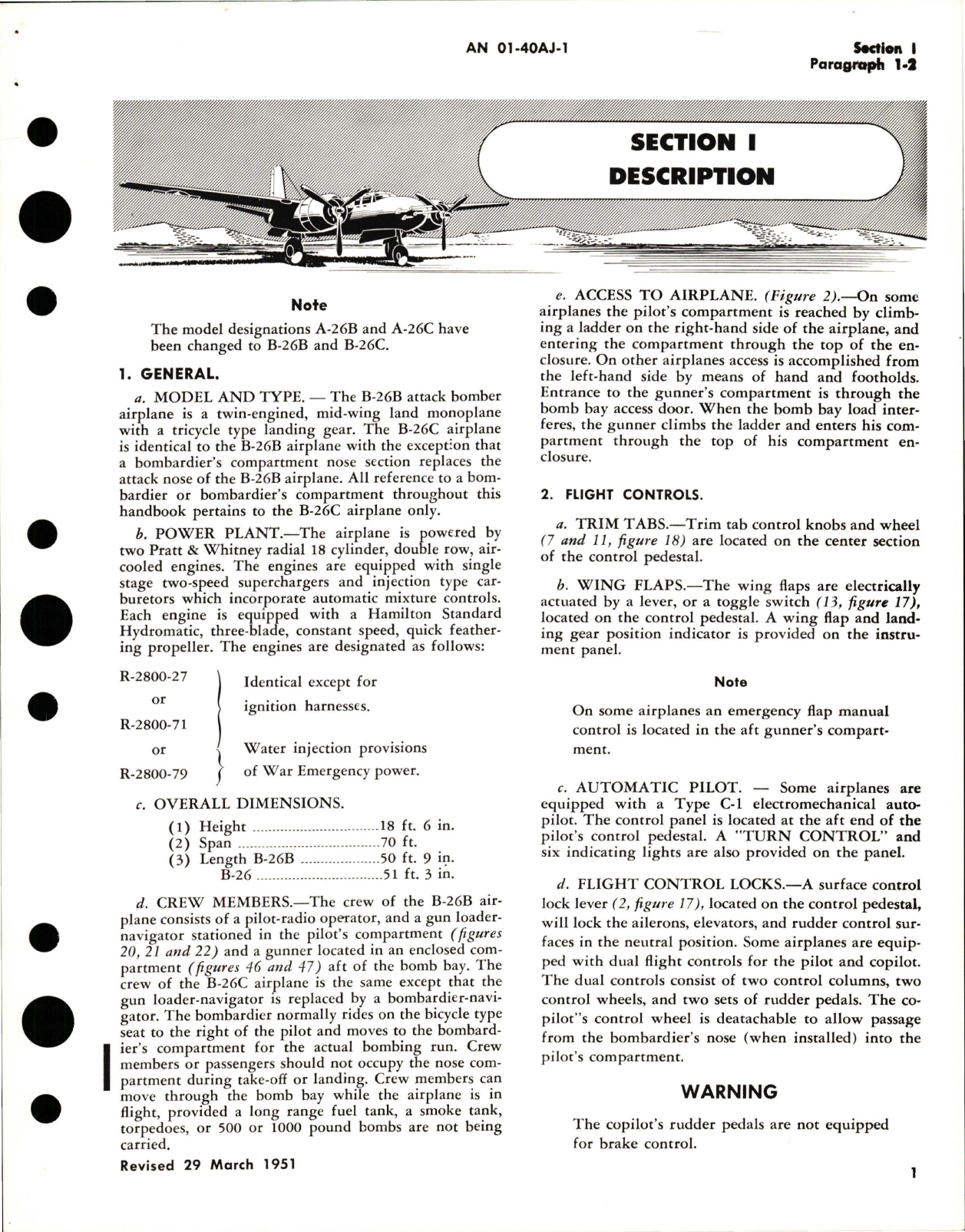 Sample page 7 from AirCorps Library document: Flight Operating Instructions for B-26B, B-26C, and JD-1