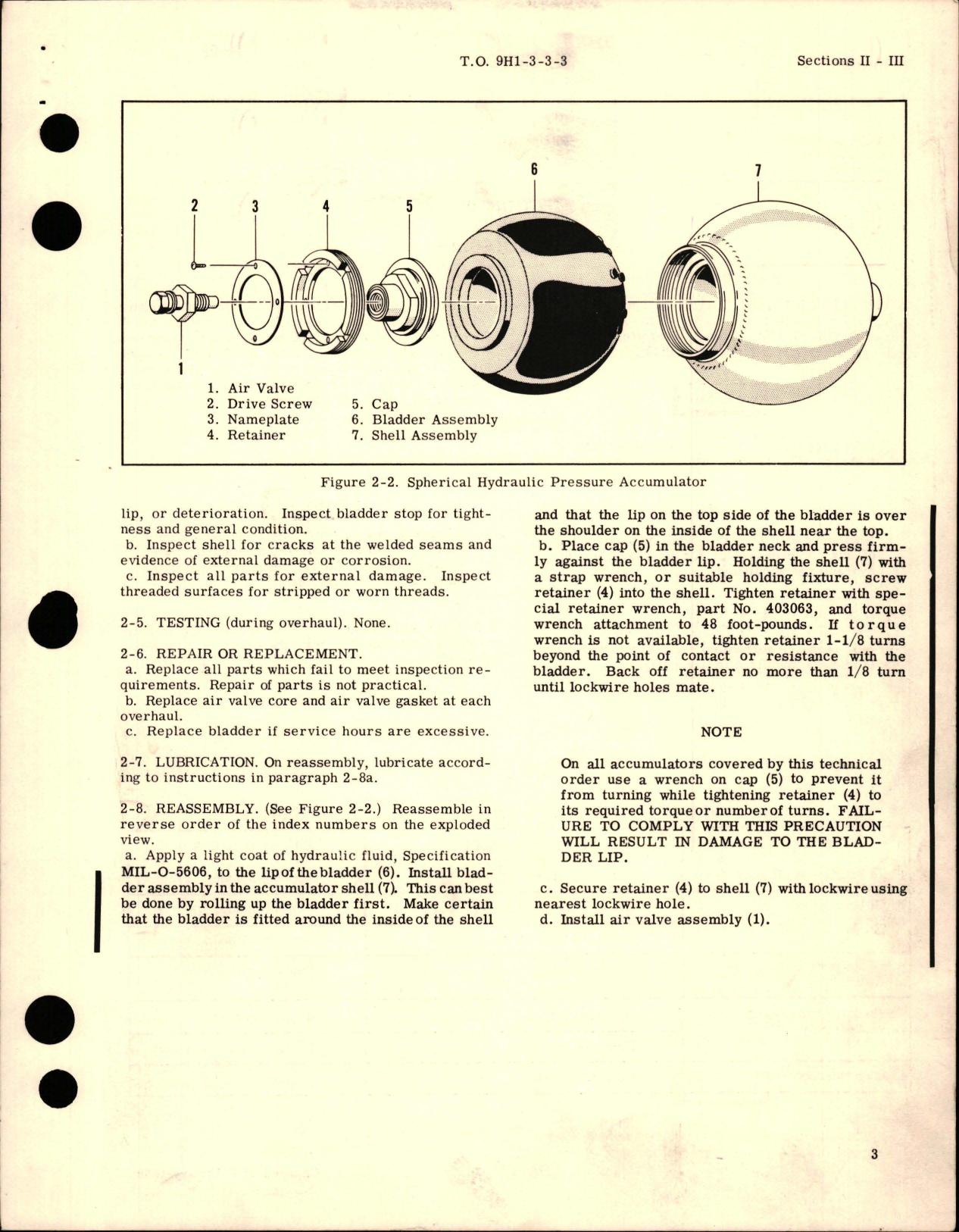Sample page 5 from AirCorps Library document: Overhaul Instructions for Spherical Hydraulic Pressure Accumulators - 3000 PSI - Parts 405525, 405554, 406920, 406920-2, 408410