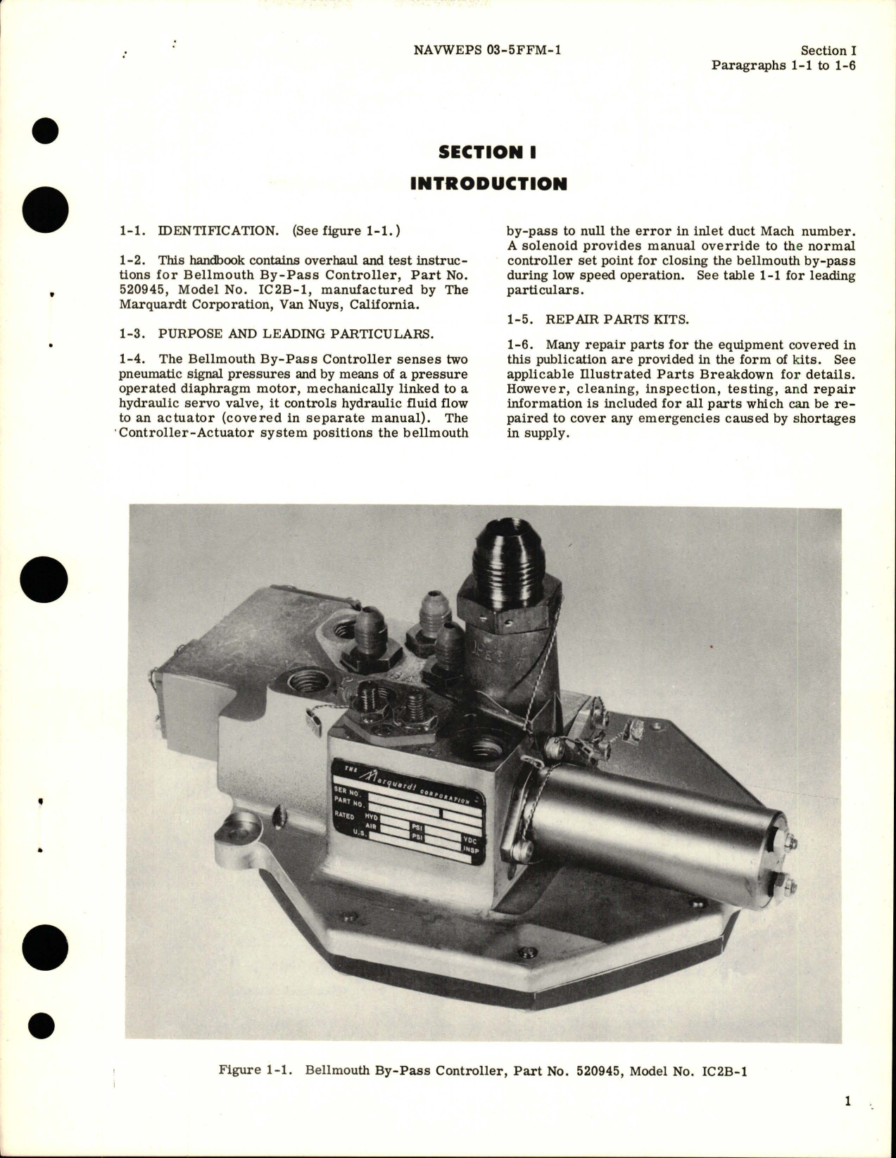 Sample page 5 from AirCorps Library document: Overhaul Instructions for By-Pass Controller - Models IC2B-1, IC2B-1A, and IC2B-1B - Part 520945