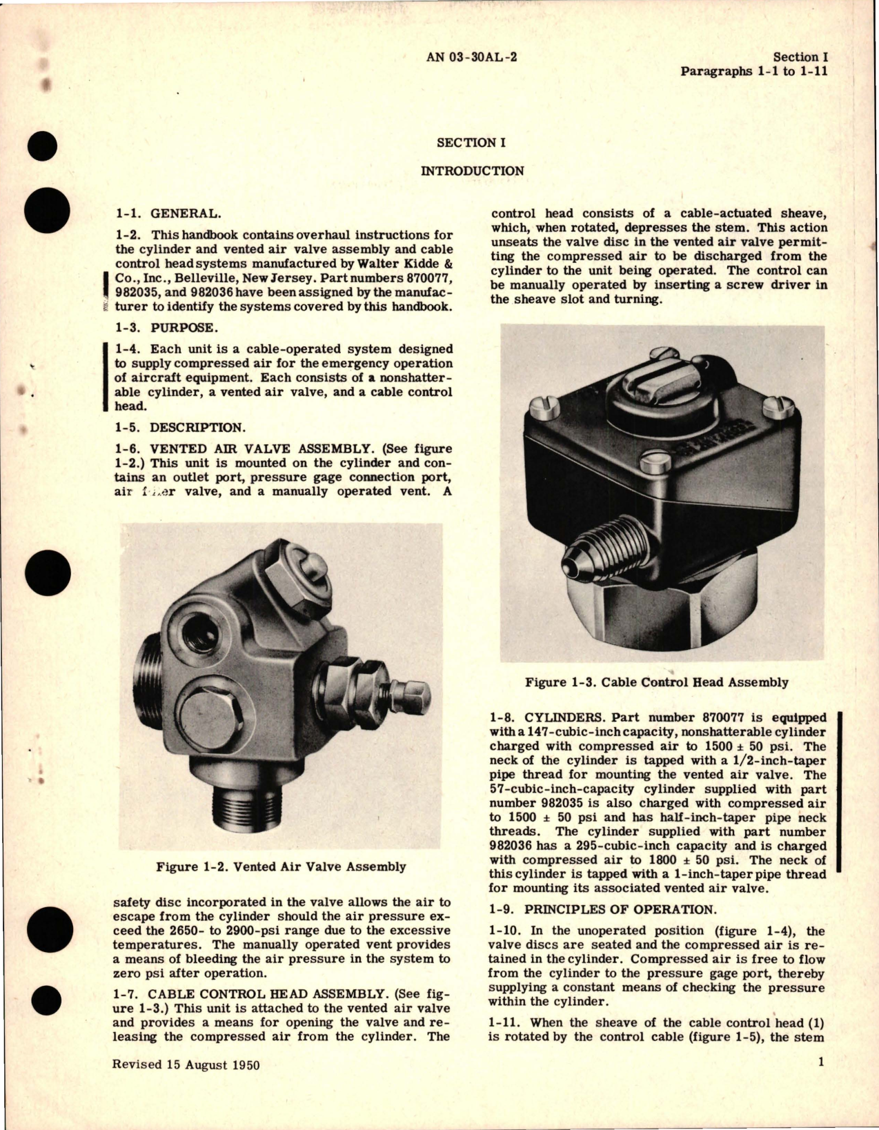 Sample page 5 from AirCorps Library document: Overhaul Instructions for Cylinder and Air Valves - Models 870077, 982035, and 982036 