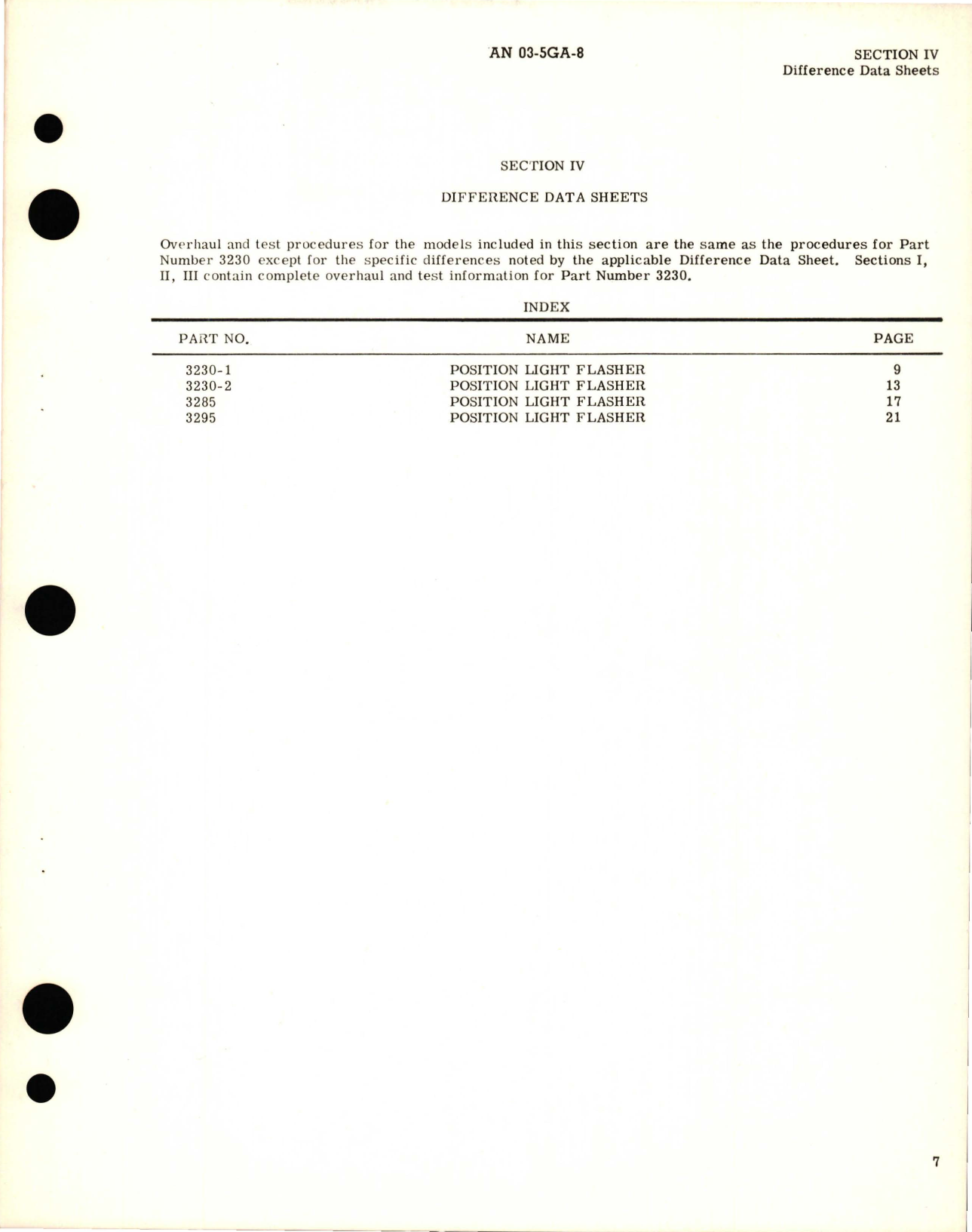 Sample page 9 from AirCorps Library document: Overhaul Instructions for Position Light Flasher - Type C-2, Parts 3230, 3230-1, 3230-2, 3285, and 3295
