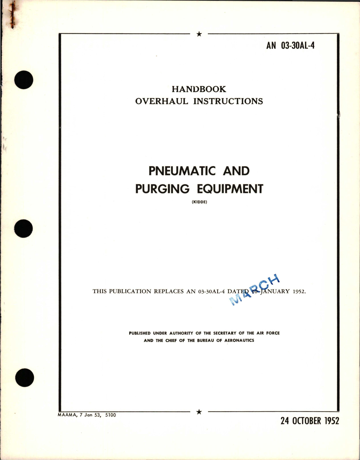 Sample page 1 from AirCorps Library document: Overhaul Instructions for Pneumatic and Purging Equipment