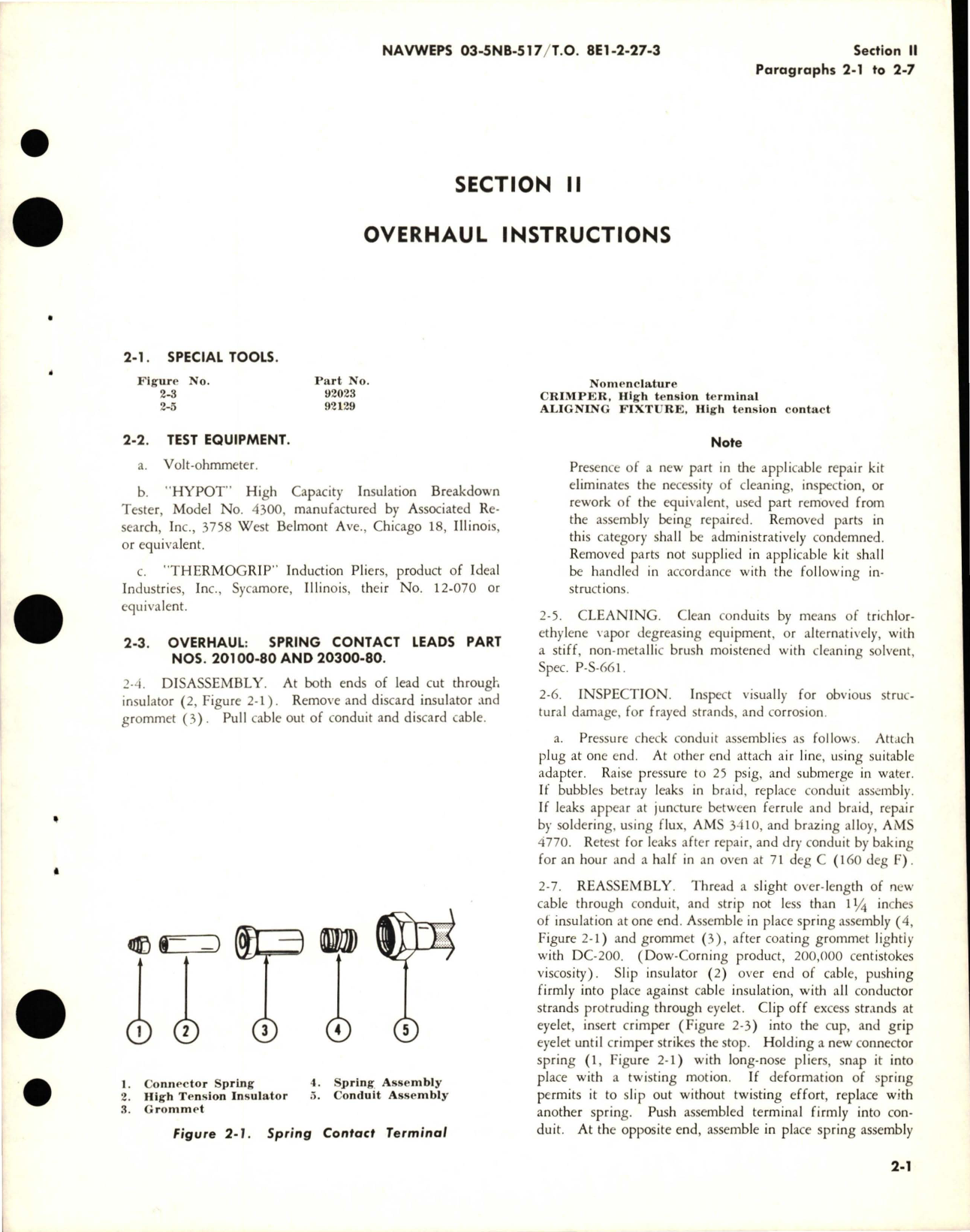 Sample page 7 from AirCorps Library document: Overhaul Instructions for High Tension Ignition Leads 