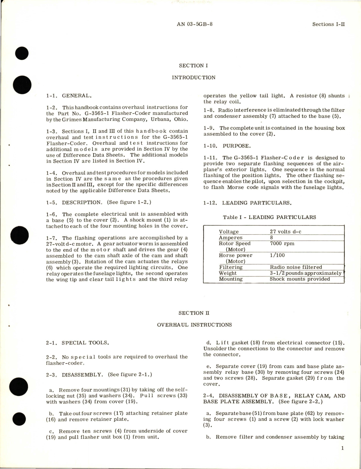 Sample page 5 from AirCorps Library document: Overhaul Instructions for Flasher Coder Assembly - Parts G-3565 Series, G-5825 Series