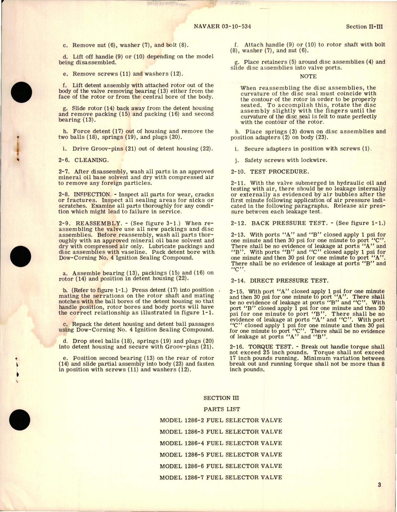 Sample page 5 from AirCorps Library document: Operation, Service and Overhaul Instructions for Fuel Selector Valves 