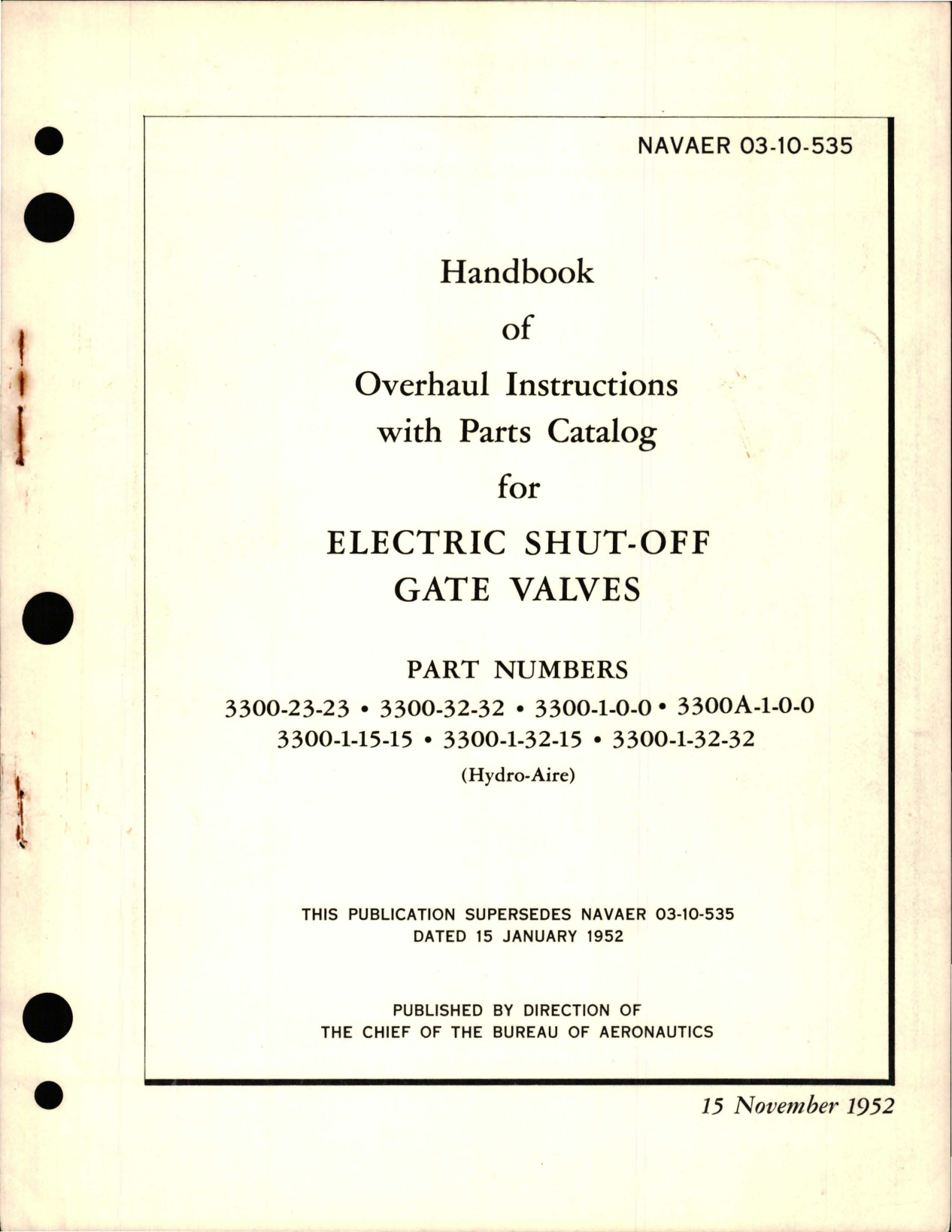 Sample page 1 from AirCorps Library document: Overhaul Instructions with Parts Catalog for Electric Shut-Off Gate Valves