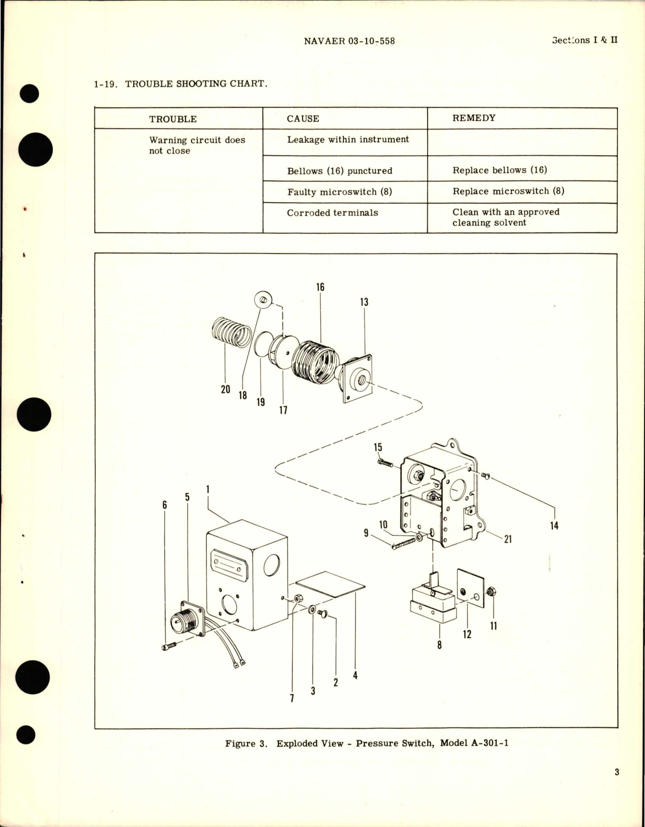 Sample page 5 from AirCorps Library document: Overhaul Instructions with Parts Catalog for Differential Pressure Switch - Part A-301-1