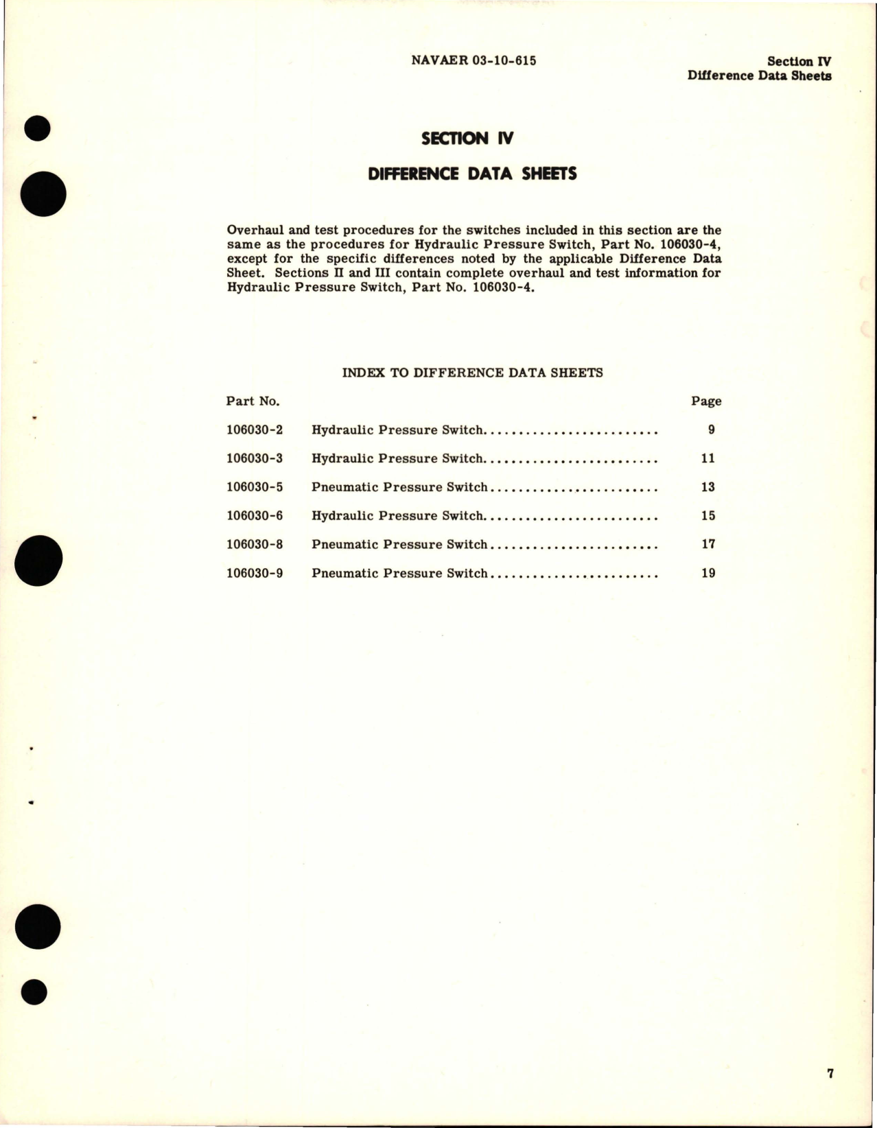 Sample page 9 from AirCorps Library document: Overhaul Instructions for Hydraulic and Pneumatic Pressure Switches 