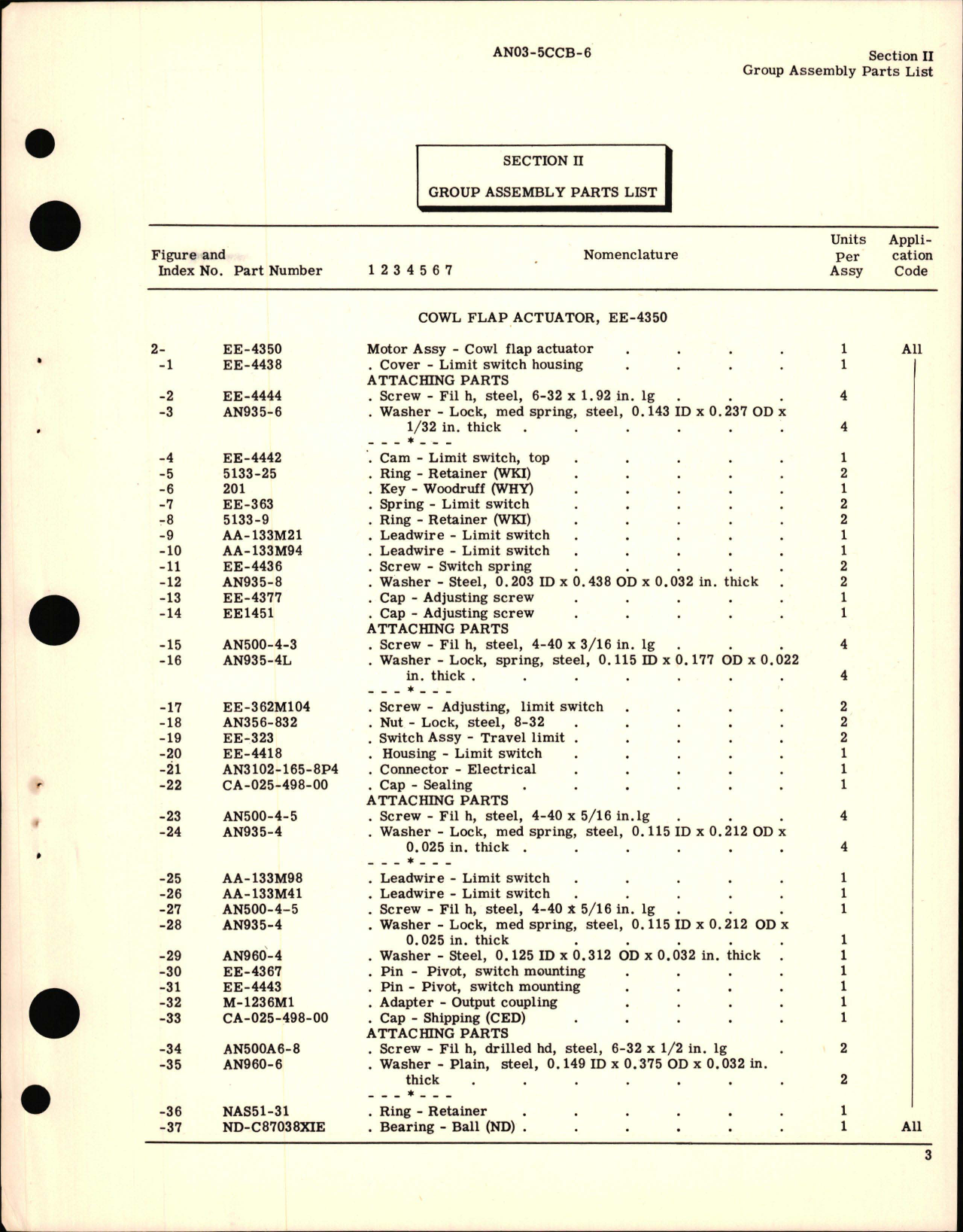 Sample page 5 from AirCorps Library document: Parts Catalog for Cowl Flap Actuator EE-4350 