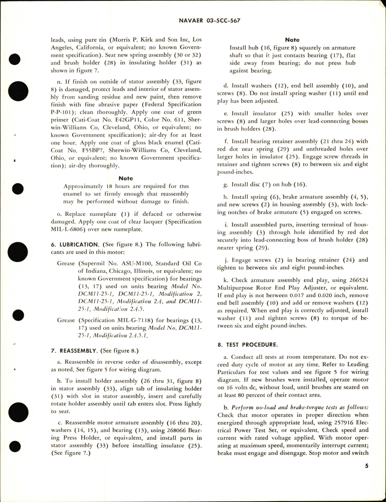 Sample page 5 from AirCorps Library document: Overhaul Instructions with Parts Breakdown for Motor, Aircraft Direct Current - Part 36873 