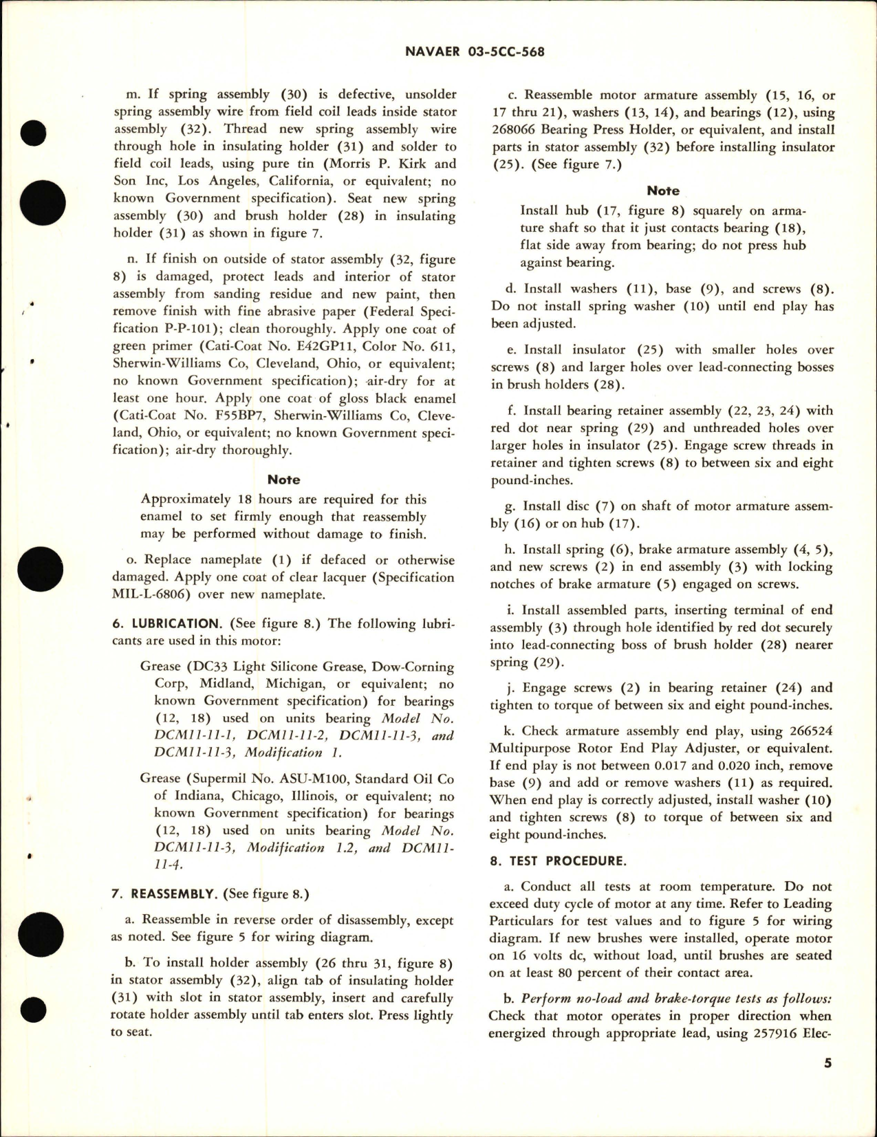 Sample page 5 from AirCorps Library document: Overhaul Instructions with Parts Breakdown for Motor, Aircraft Direct Current - Part 36848 