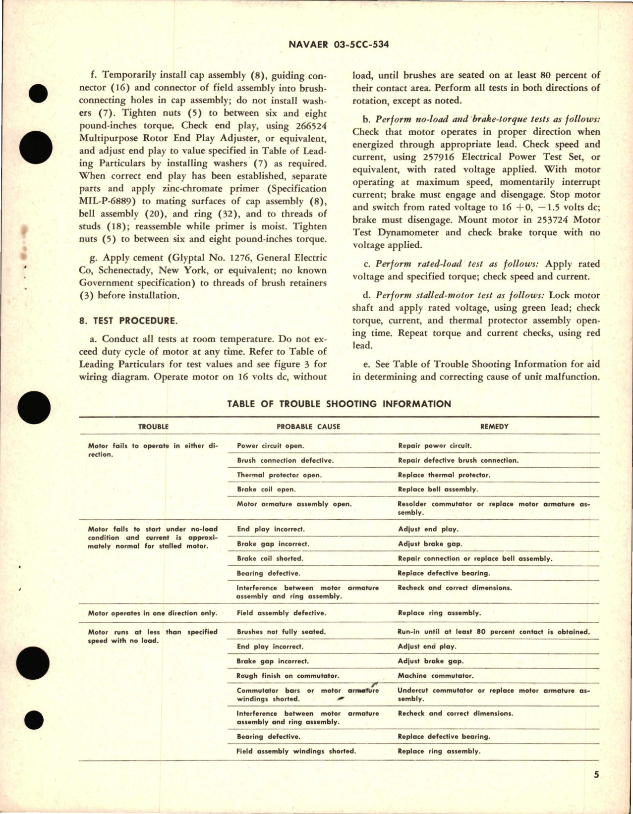 Sample page 5 from AirCorps Library document: Overhaul Instructions with Parts Breakdown for HP Aircraft Direct Current Motor 0.035 - Part 32718
