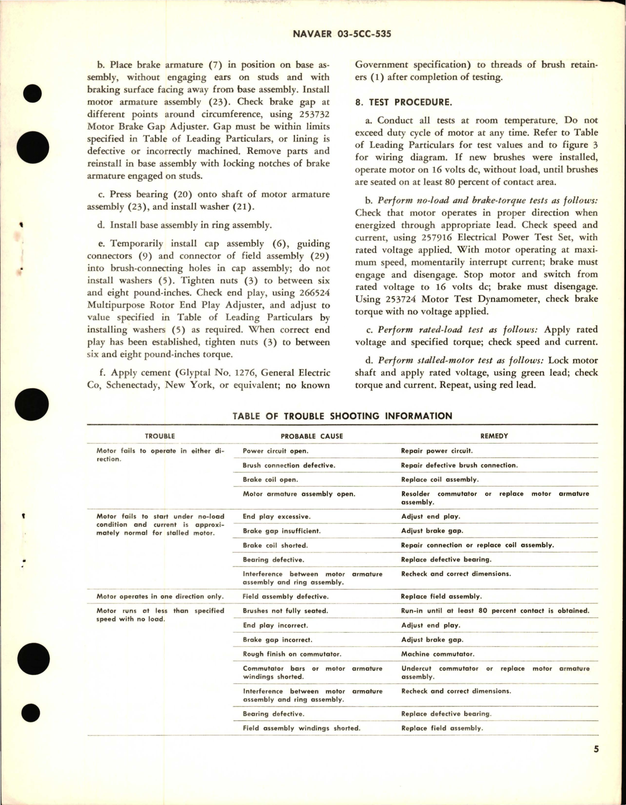 Sample page 5 from AirCorps Library document: Overhaul Instructions with Parts Breakdown for Aircraft Direct Current Motors - Parts 32741 and 32741-1 